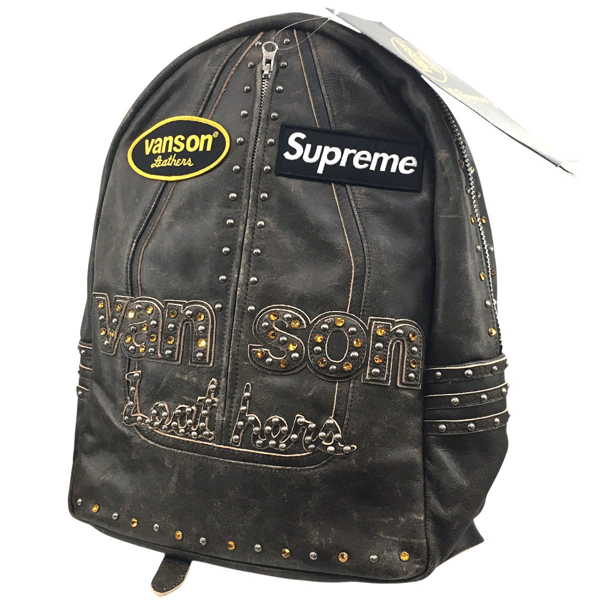 25AW B．B． Simon Vanson Leathers Backpack トリプルコラボ Vintage ヴィンテージ加工ロゴ バンソン レザーズ バックパック レザー リュック 鞄