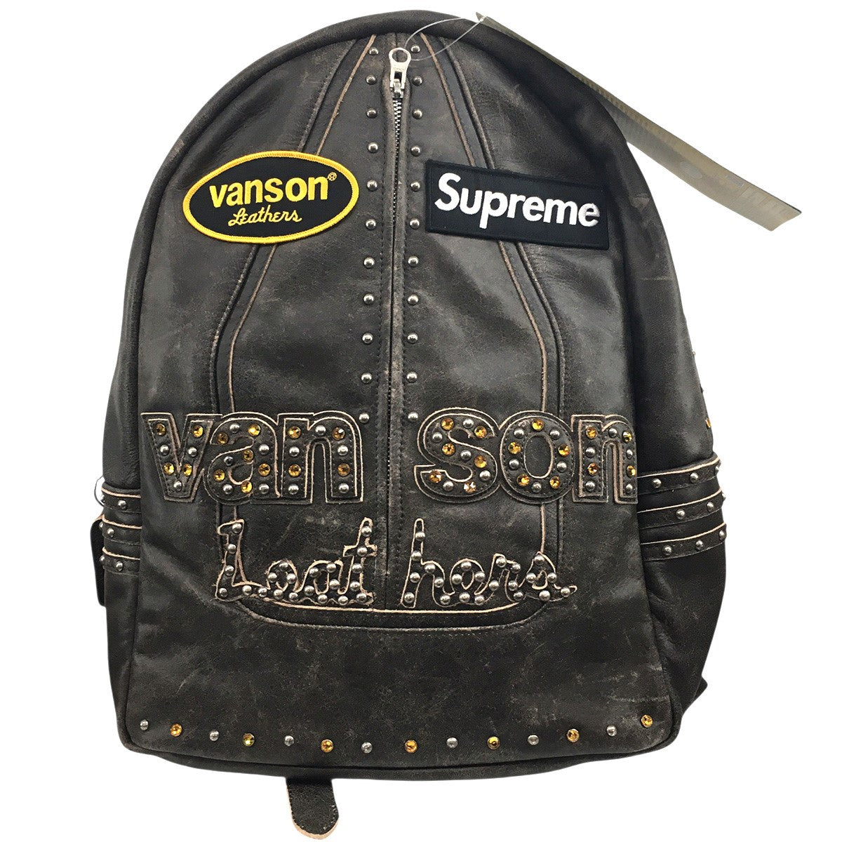 25AW B．B． Simon Vanson Leathers Backpack トリプルコラボ Vintage ヴィンテージ加工ロゴ バンソン レザーズ バックパック レザー リュック 鞄
