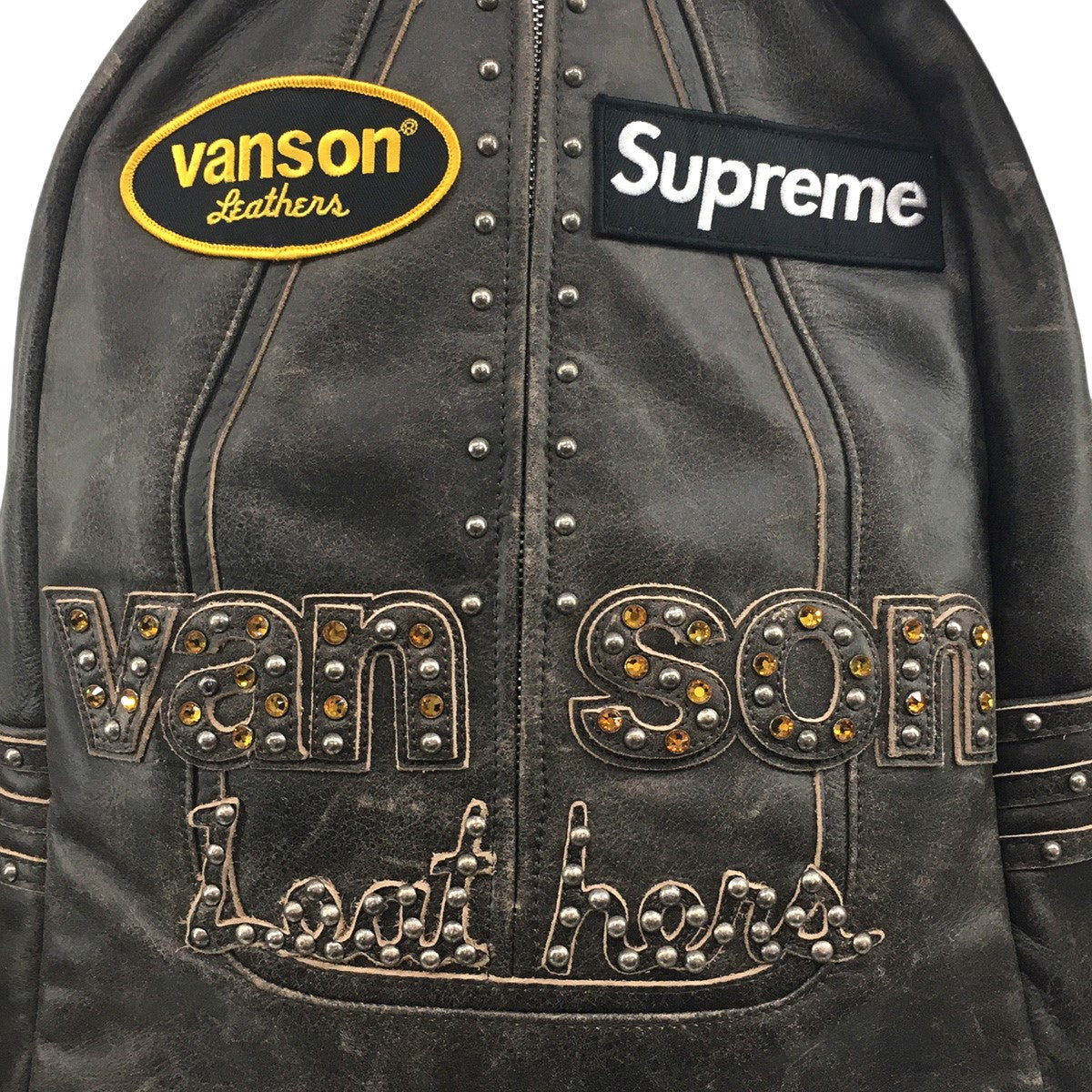 25AW B．B． Simon Vanson Leathers Backpack トリプルコラボ Vintage ヴィンテージ加工ロゴ バンソン レザーズ バックパック レザー リュック 鞄