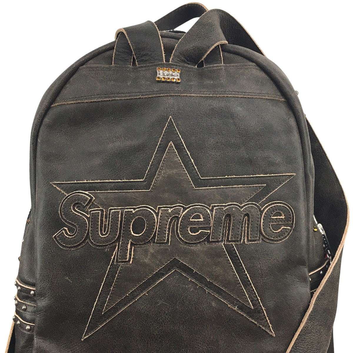 25AW B．B． Simon Vanson Leathers Backpack トリプルコラボ Vintage ヴィンテージ加工ロゴ バンソン レザーズ バックパック レザー リュック 鞄