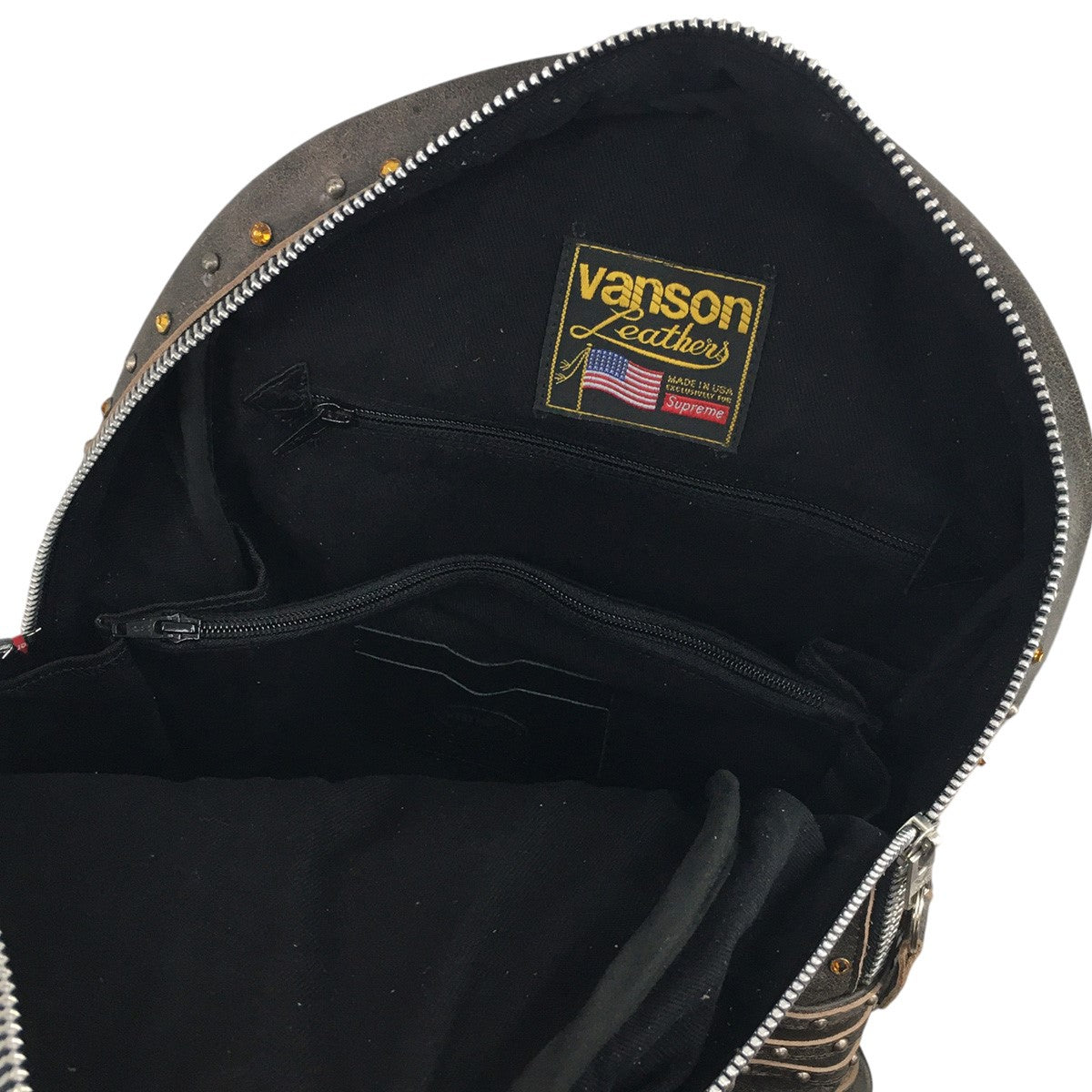25AW B．B． Simon Vanson Leathers Backpack トリプルコラボ Vintage ヴィンテージ加工ロゴ バンソン レザーズ バックパック レザー リュック 鞄