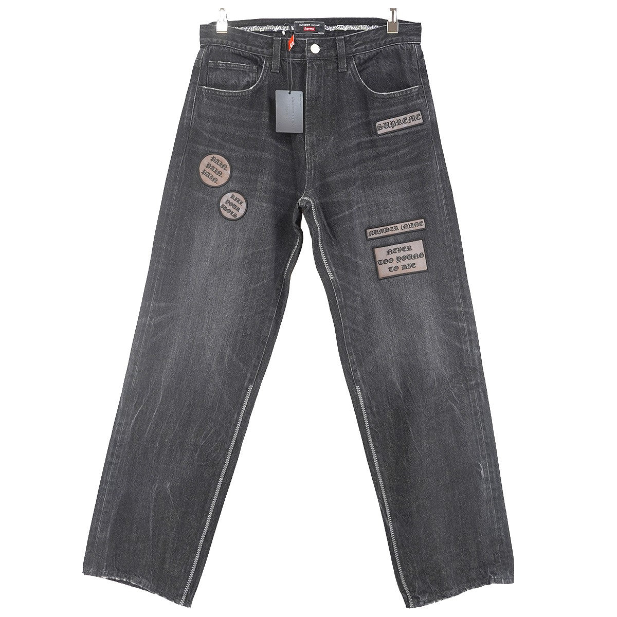 25AW Number (N)ine Patches Loose Fit Jean ヴィンテージ Vintage ダメージウォッシュ 加工 ロゴ ワッペン ルーズフィット セルビッジ デニム