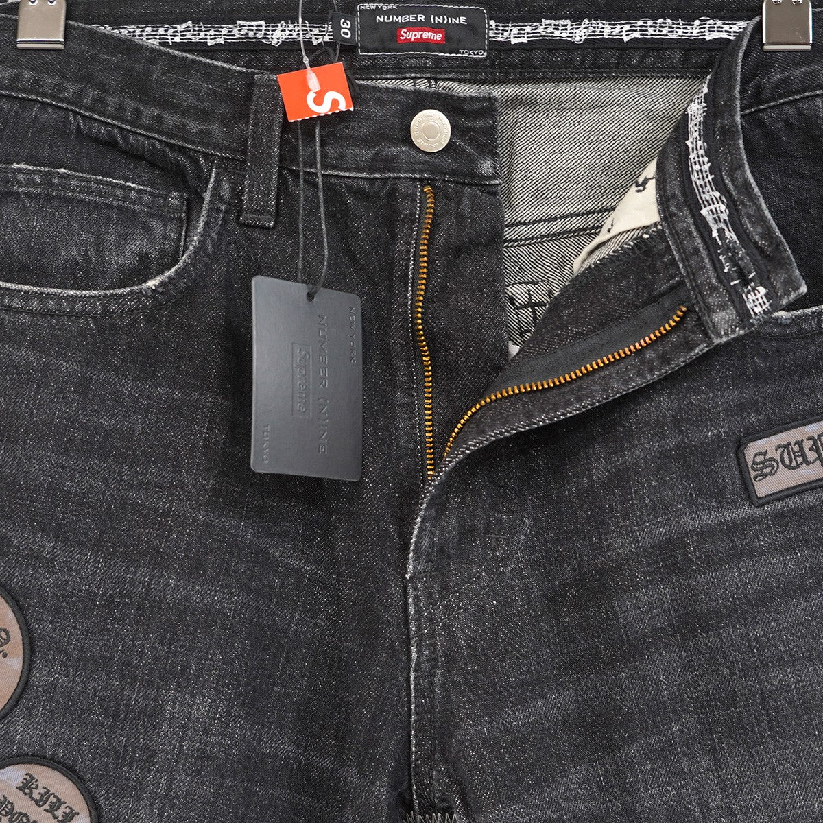 25AW Number (N)ine Patches Loose Fit Jean ヴィンテージ Vintage ダメージウォッシュ 加工 ロゴ ワッペン ルーズフィット セルビッジ デニム