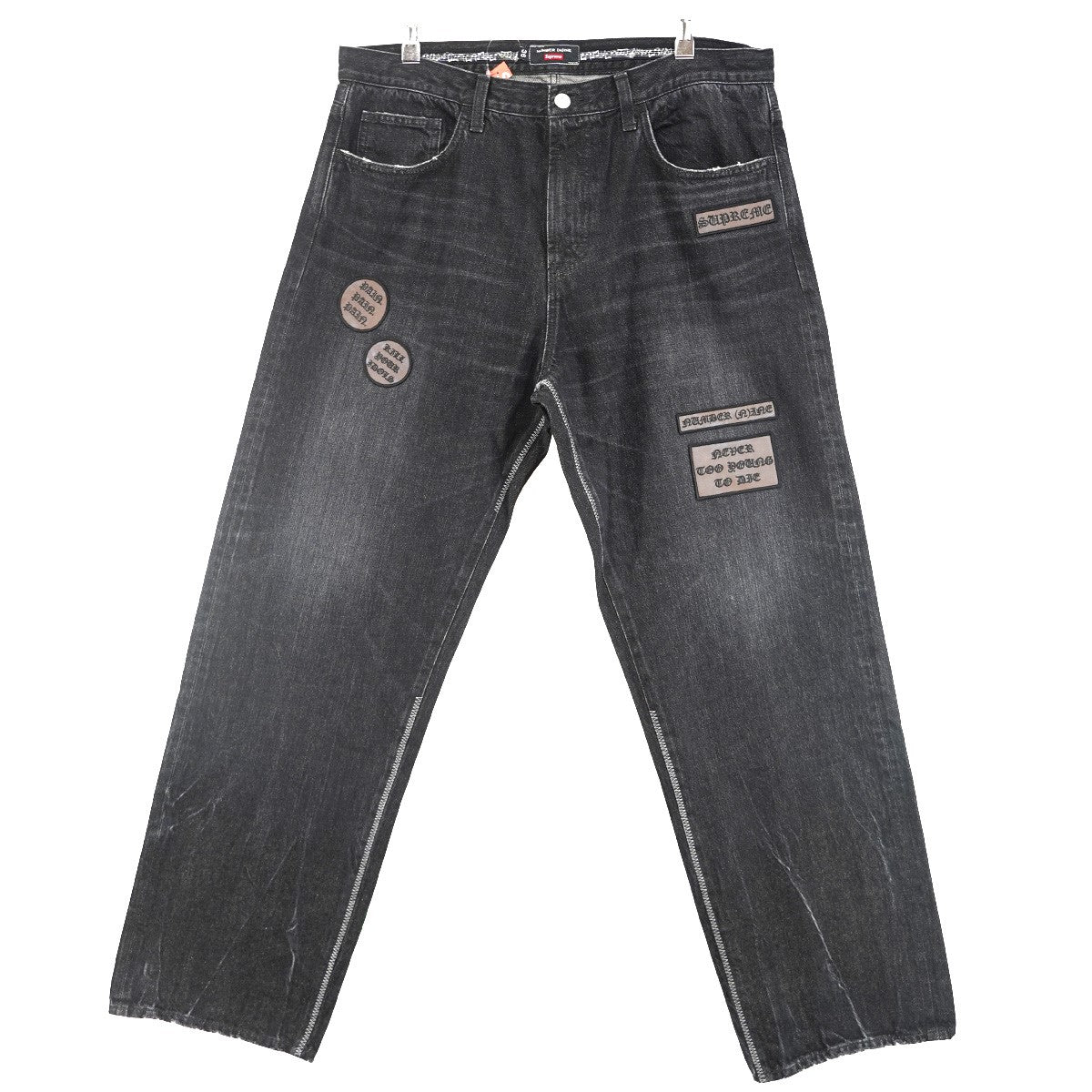 25AW Number (N)ine Patches Loose Fit Jean ヴィンテージ Vintage ダメージウォッシュ 加工 ロゴ ワッペン ルーズフィット セルビッジ デニム