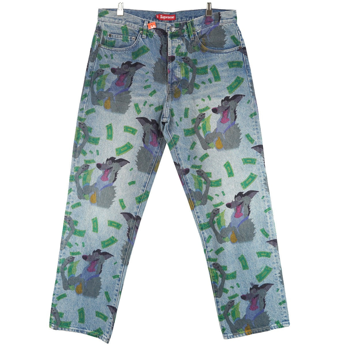25AW All Dogs Go To Heaven Loose Fit Jean ウォッシュド加工チャーリー・B・バーキン 総柄 オールオーバープリント ルーズフィット ジーンズ デニム パンツ