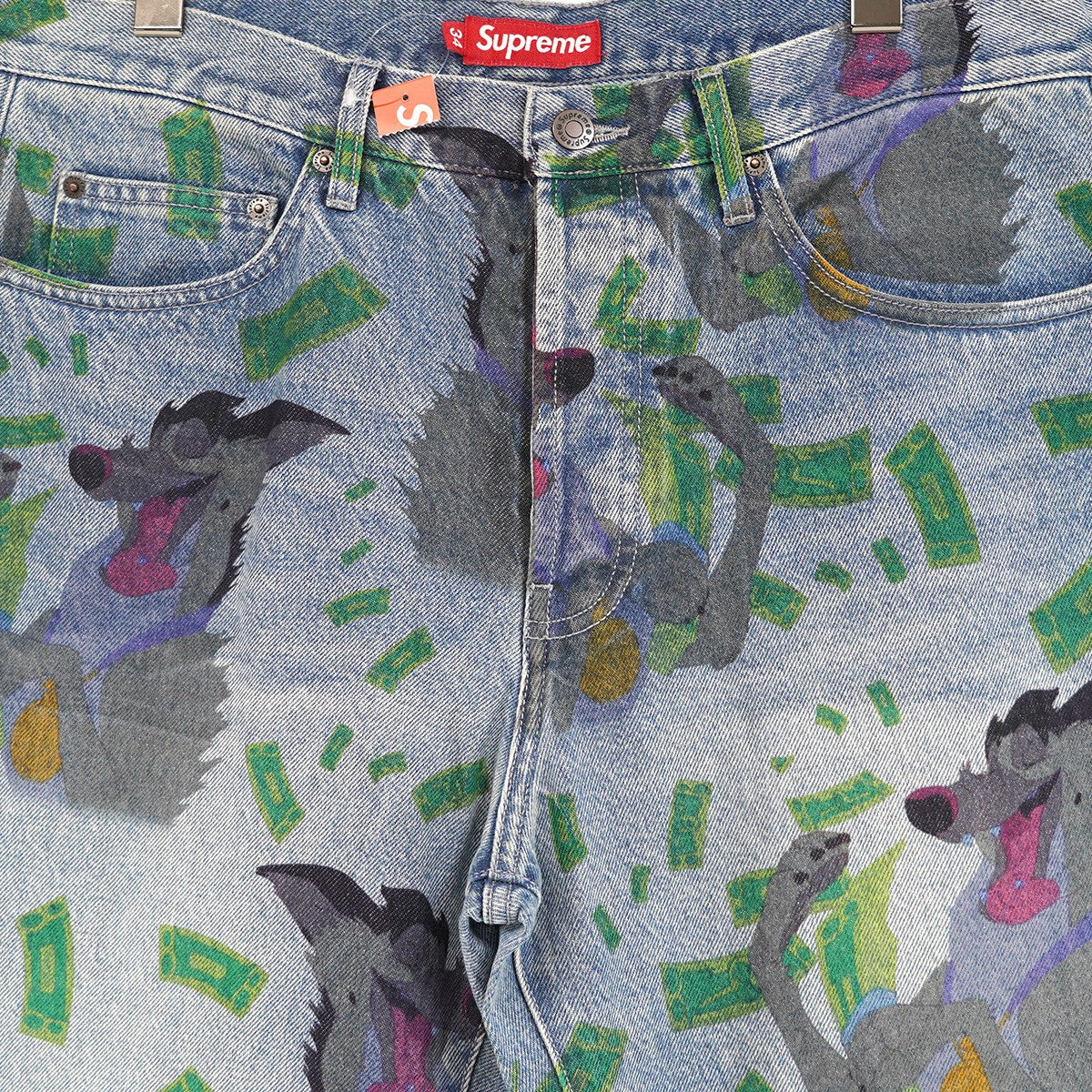 25AW All Dogs Go To Heaven Loose Fit Jean ウォッシュド加工チャーリー・B・バーキン 総柄 オールオーバープリント ルーズフィット ジーンズ デニム パンツ