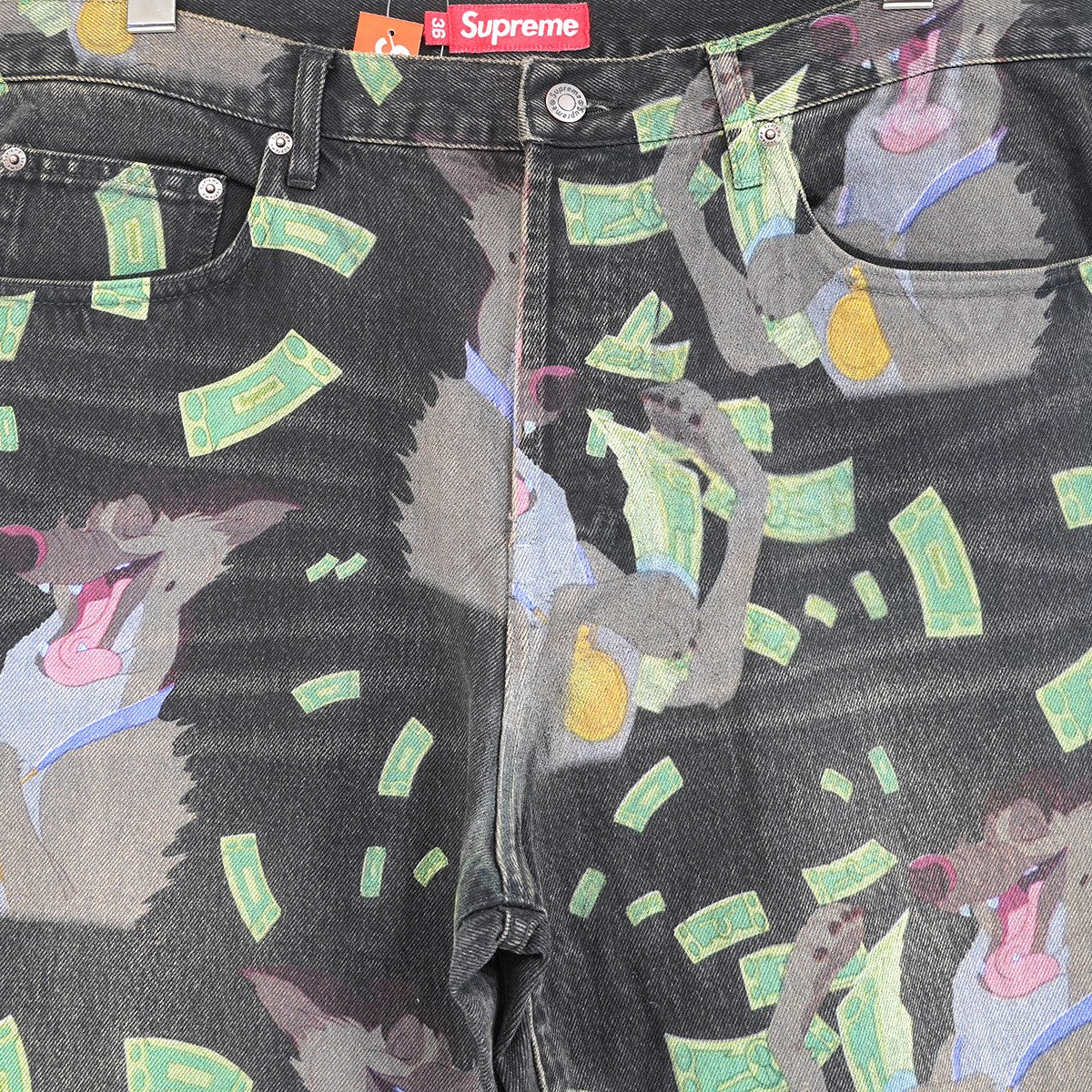 25AW All Dogs Go To Heaven Loose Fit Jean ウォッシュド 加工チャーリー・B・バーキン 総柄 オールオーバープリント ルーズフィット ジーンズ デニム パンツ