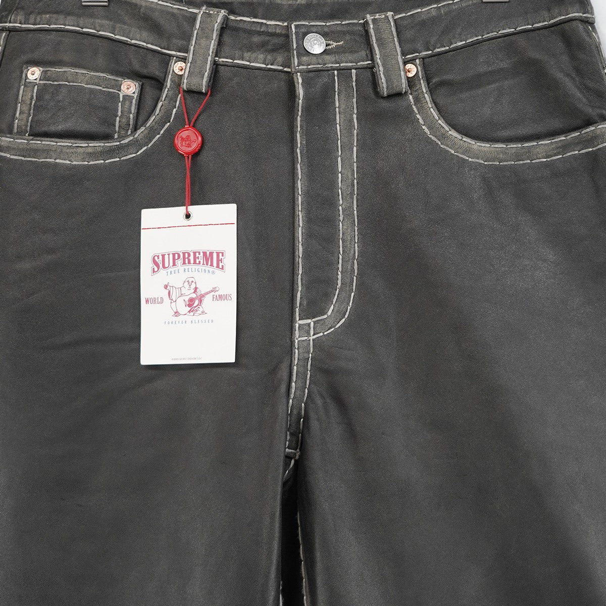 Supreme×TRUE RELIGION 25AW True Religion Loose Fit Leather Pant コラボ5ポケット 極太ステッチ ホースシュー ロゴ シープ レザー パンツ 古着・中古-3枚目のアイテム画像
