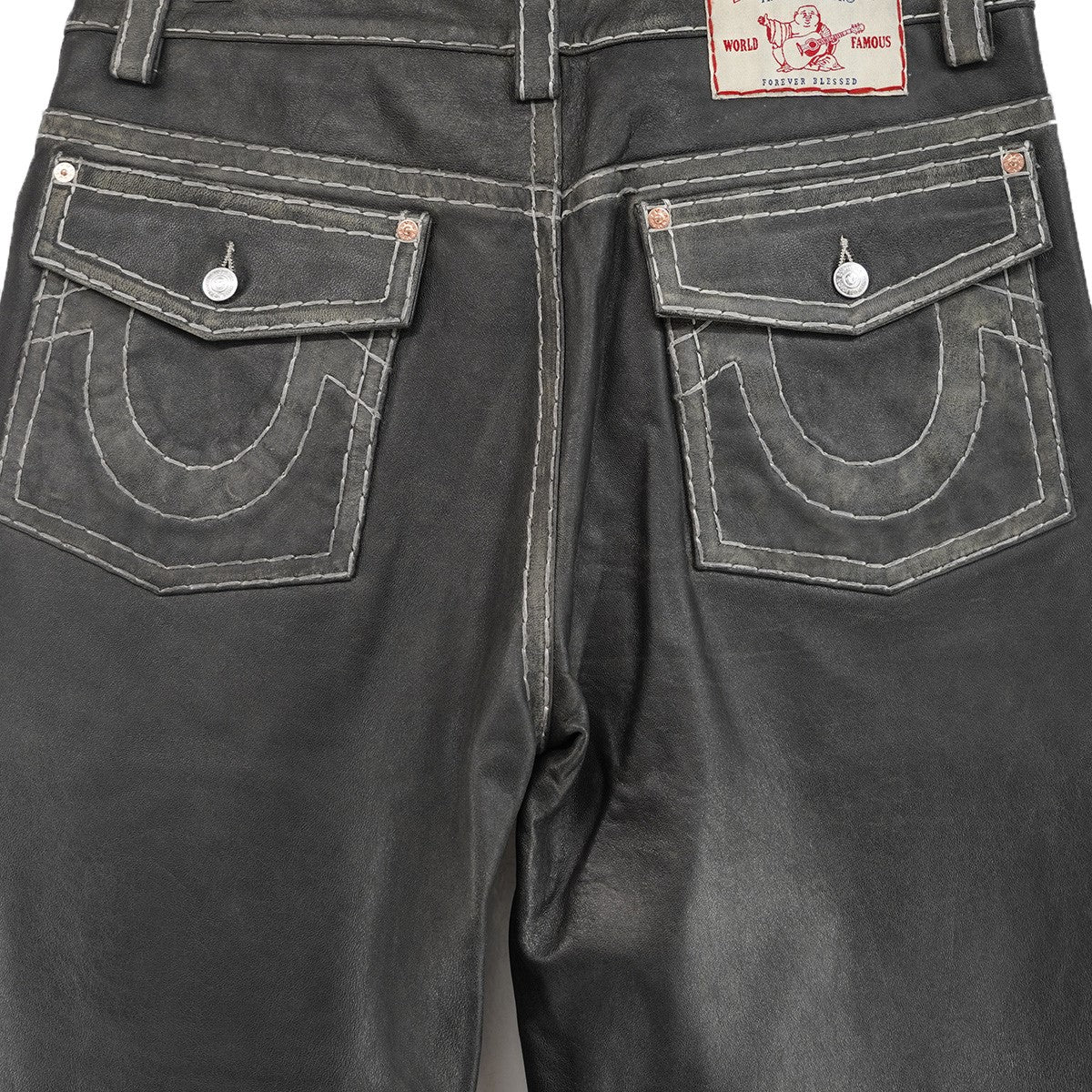 Supreme×TRUE RELIGION 25AW True Religion Loose Fit Leather Pant コラボ5ポケット 極太ステッチ ホースシュー ロゴ シープ レザー パンツ 古着・中古-5枚目のアイテム画像