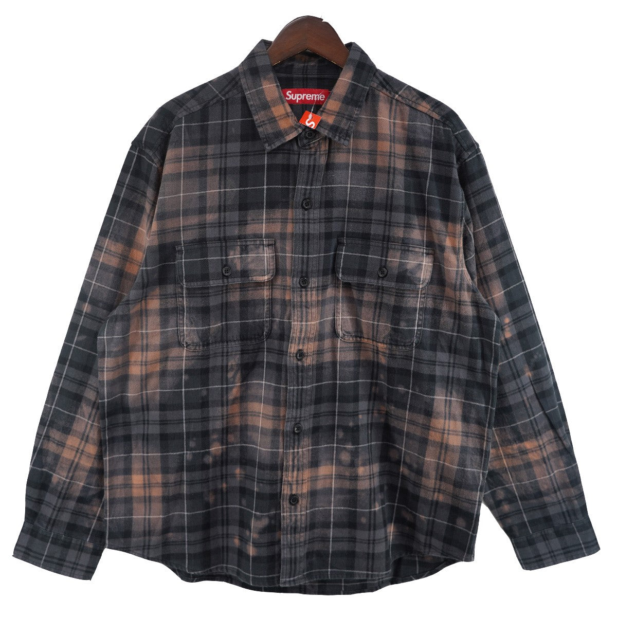 Supreme 25AW The Exorcist Flannel Shirt 楳図かずおリーガン・マクニールエクソシスト フランネル ブリーチ加工 チェック ロゴ シャツ 古着・中古-2枚目のアイテム画像