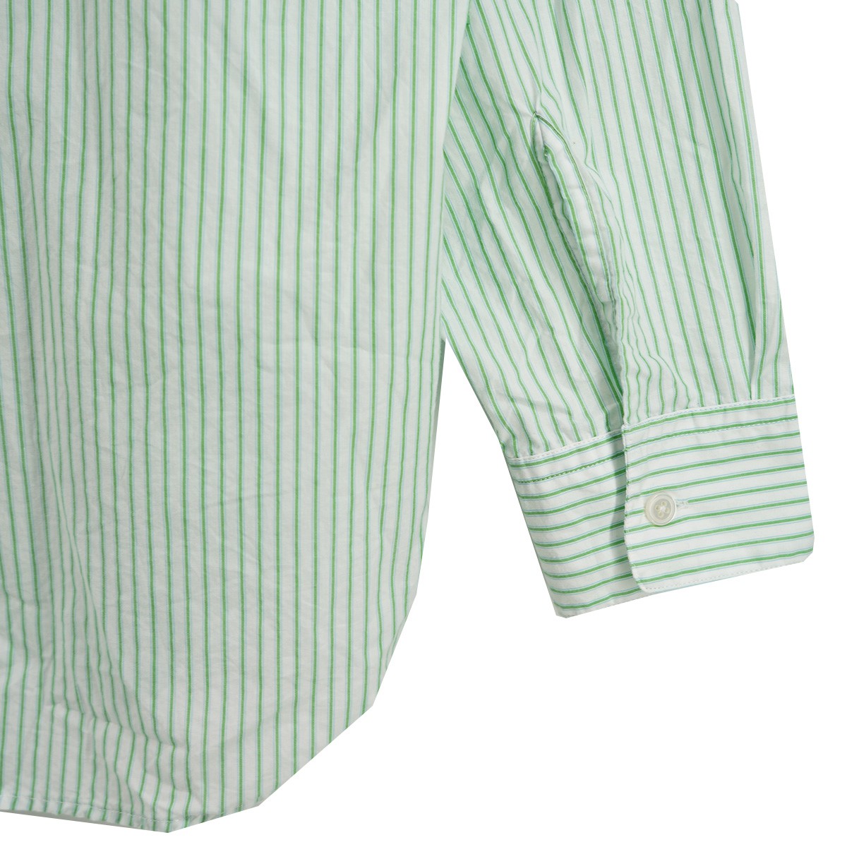 × Salvatore Piccolo HANDMADE FRINGED MAO COLLAR SHIRTハンドメイド フリンジ 加工 マオカラー ストライプシャツ