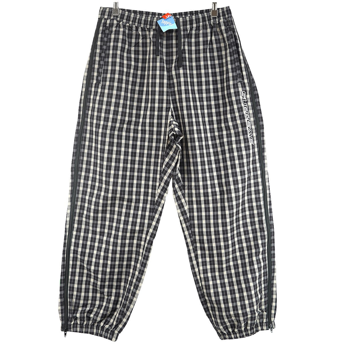 25AW Plaid Warm Up Pant サプレックス Supplex  ナイロンプレイド チェック サイド ジップ ロゴ刺繍 トラック ウォームアップ イージー パンツ