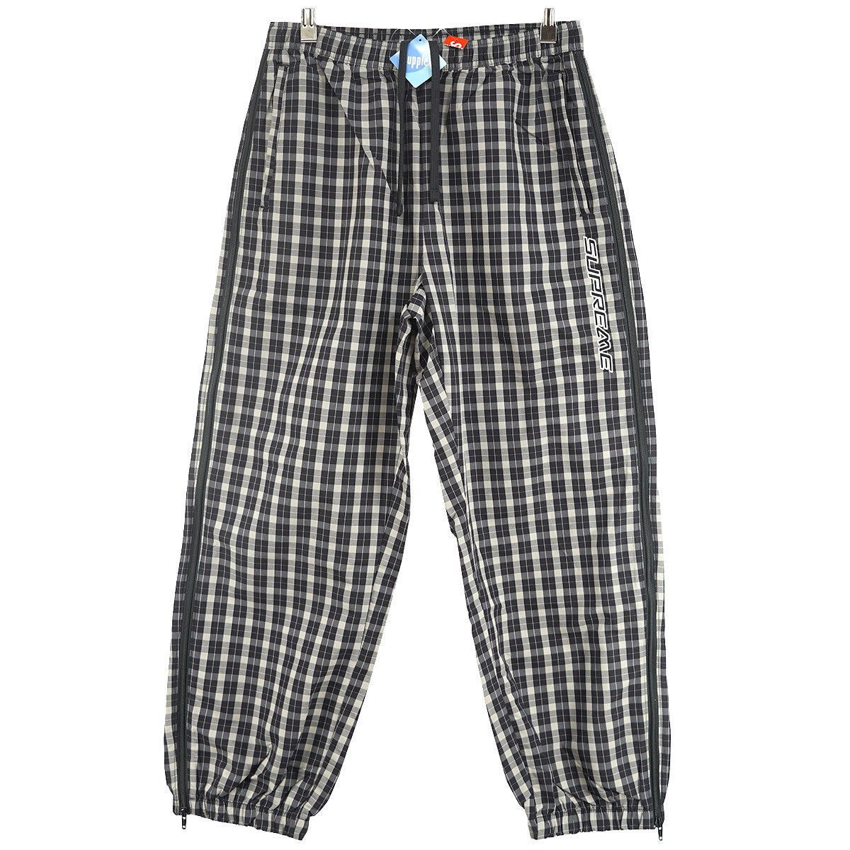 25AW Plaid Warm Up Pant サプレックス Supplex  ナイロンプレイド チェック サイド ジップ ロゴ刺繍 トラック ウォームアップ イージー パンツ