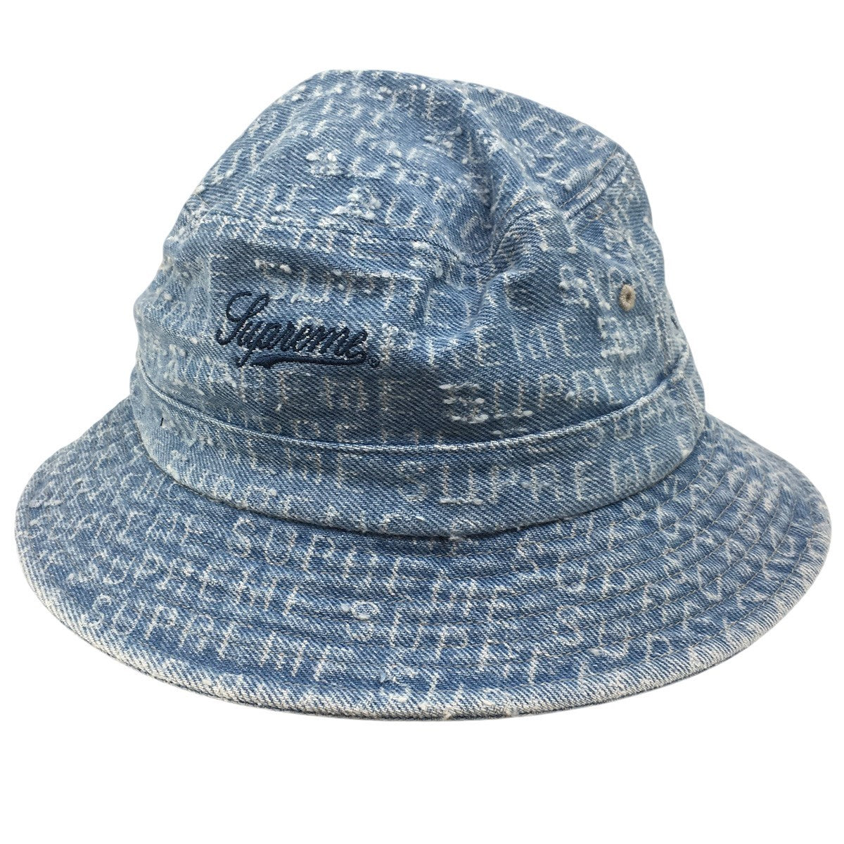 Supreme 24AW Needle Punch Denim Crusherニードル パンチ デニム クラッシャー ロゴ ハット 帽子 古着・中古-1枚目のアイテム画像