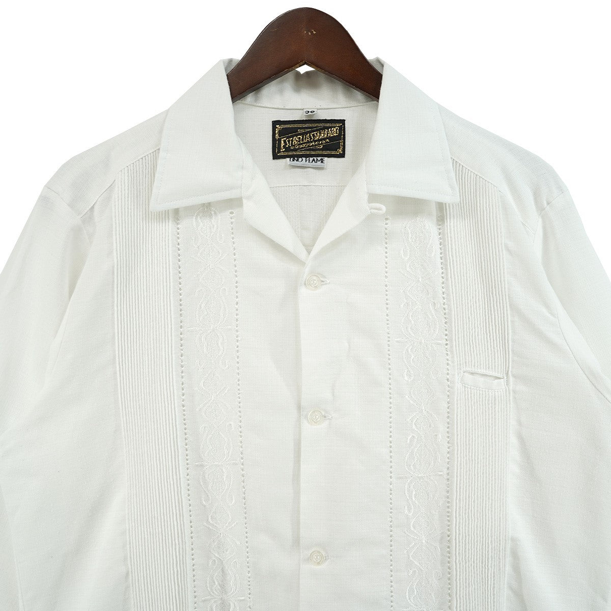 L／S GUAYABERA REJILLADA レヒラーダグァジャベーラ 刺繍 4パッチポケット 長袖 ロングスリーブ キューバ シャツ