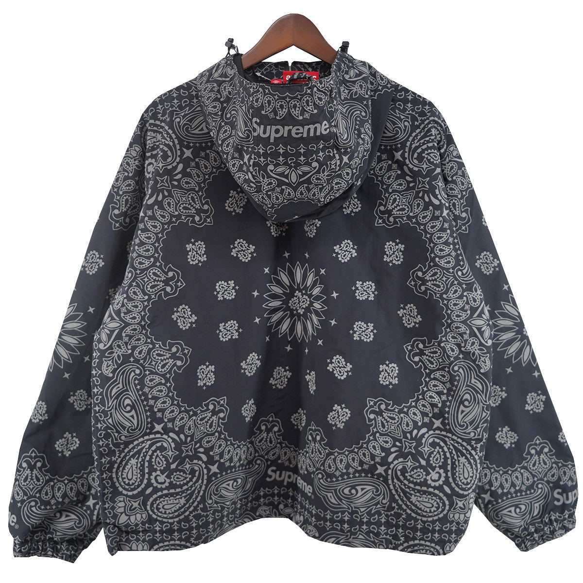 26SS Reflective Bandana Anorak リフレクティブ バンダナ ペイズリー 総柄ドローコード カンガルーポケット ロゴ 織ネーム ジップアップ パーカー ジャケット
