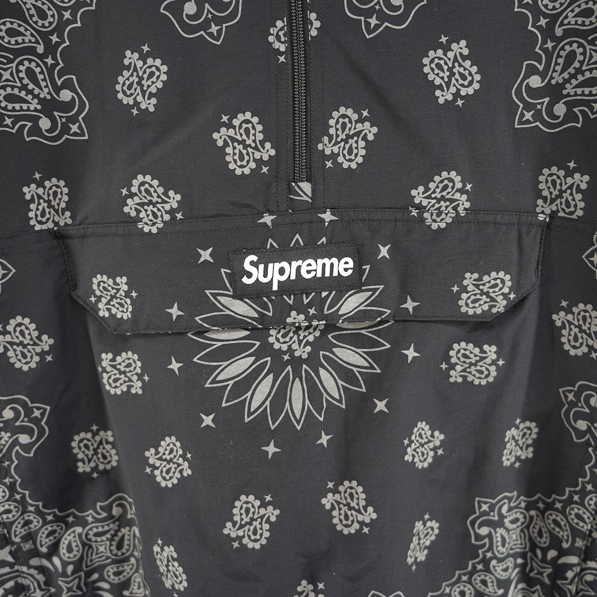 26SS Reflective Bandana Anorak リフレクティブ バンダナ ペイズリー 総柄ドローコード カンガルーポケット ロゴ 織ネーム ジップアップ パーカー ジャケット