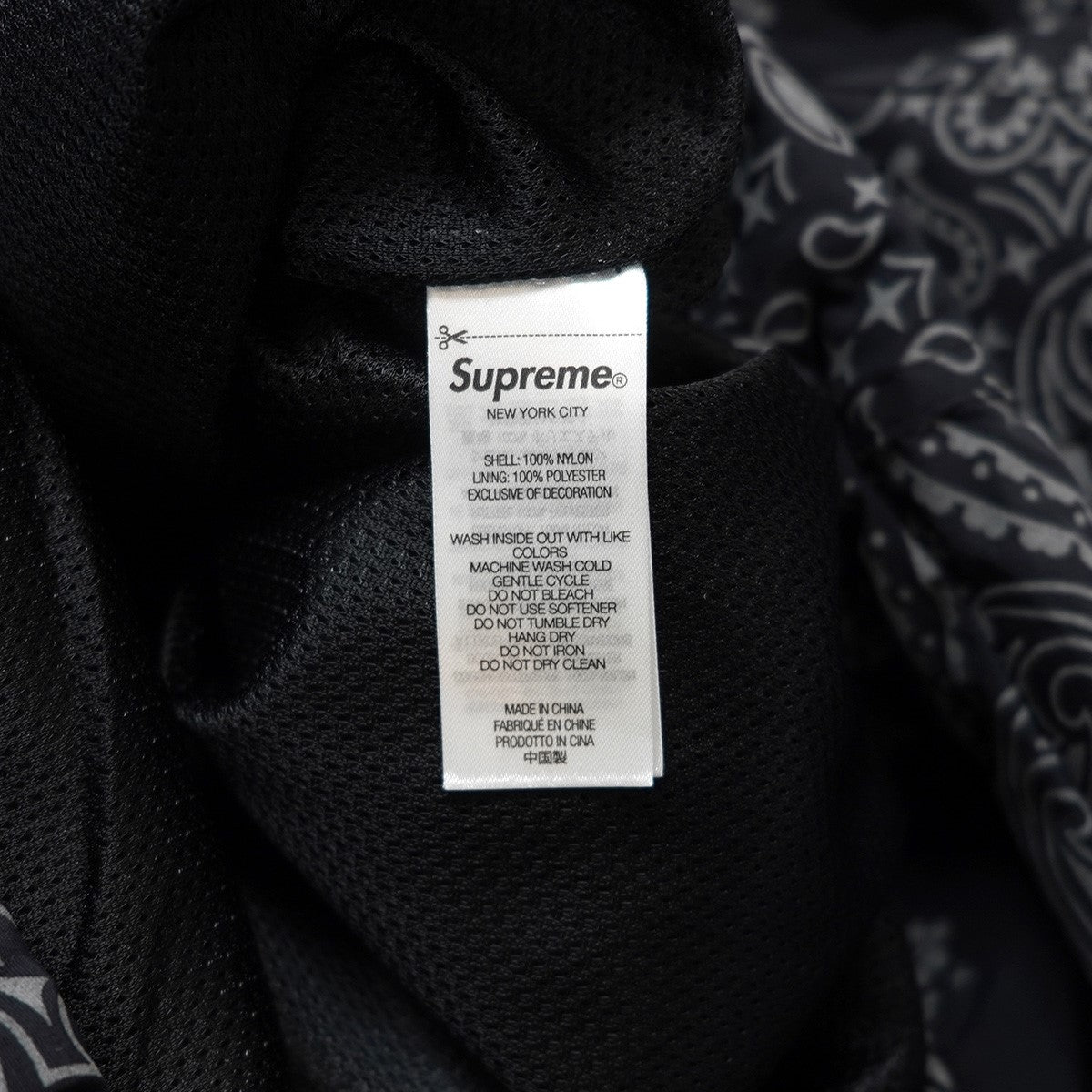 26SS Reflective Bandana Anorak リフレクティブ バンダナ ペイズリー 総柄ドローコード カンガルーポケット ロゴ 織ネーム ジップアップ パーカー ジャケット