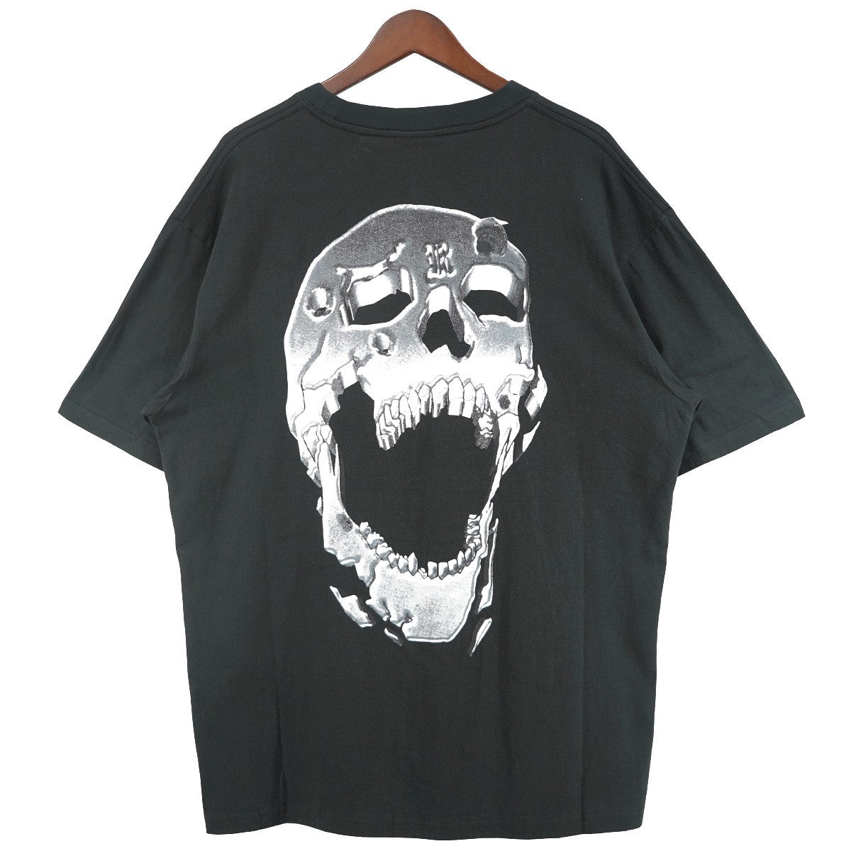 23SS Bullet T-shirt ヘヴィメタル調 バレット 弾痕 ロゴグラフィック スカル バック プリント オーバーサイズ ボックスシルエット 半袖 Tシャツ