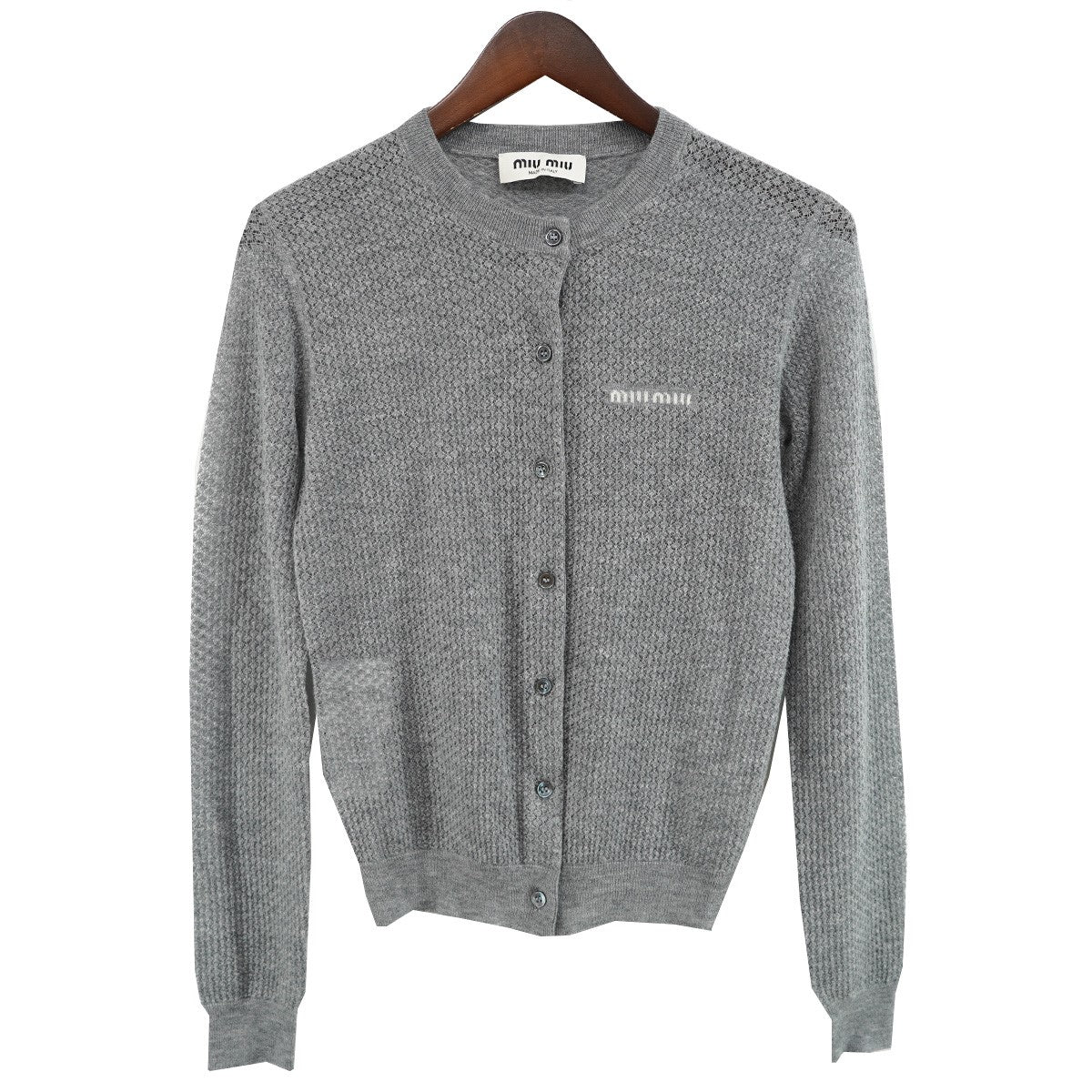 25AW ロゴインターシャ カシミア ニット カーディガン