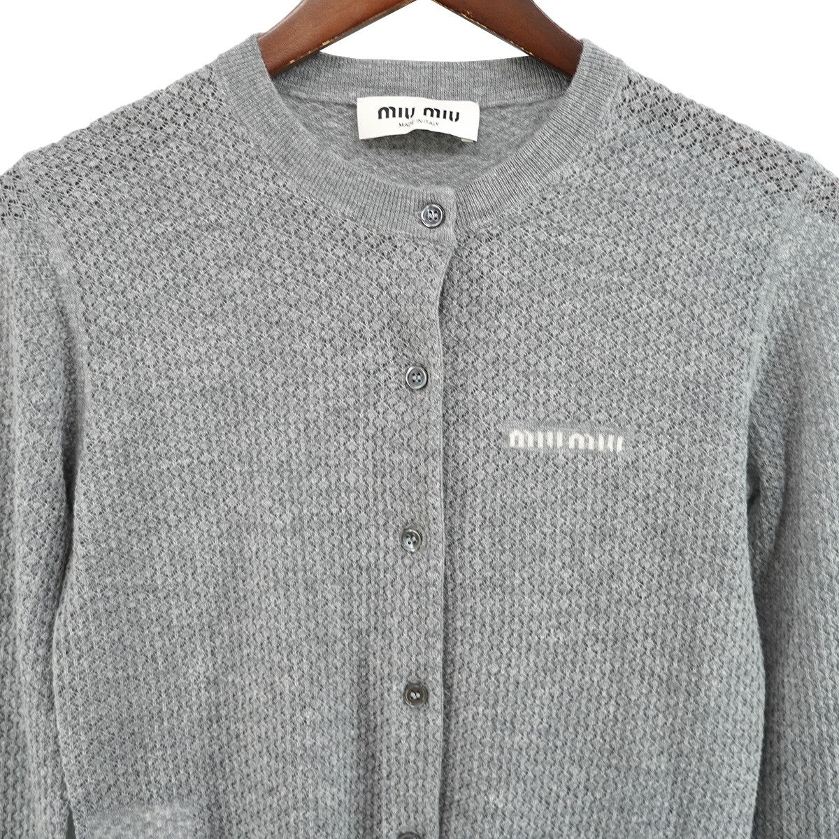 25AW ロゴインターシャ カシミア ニット カーディガン