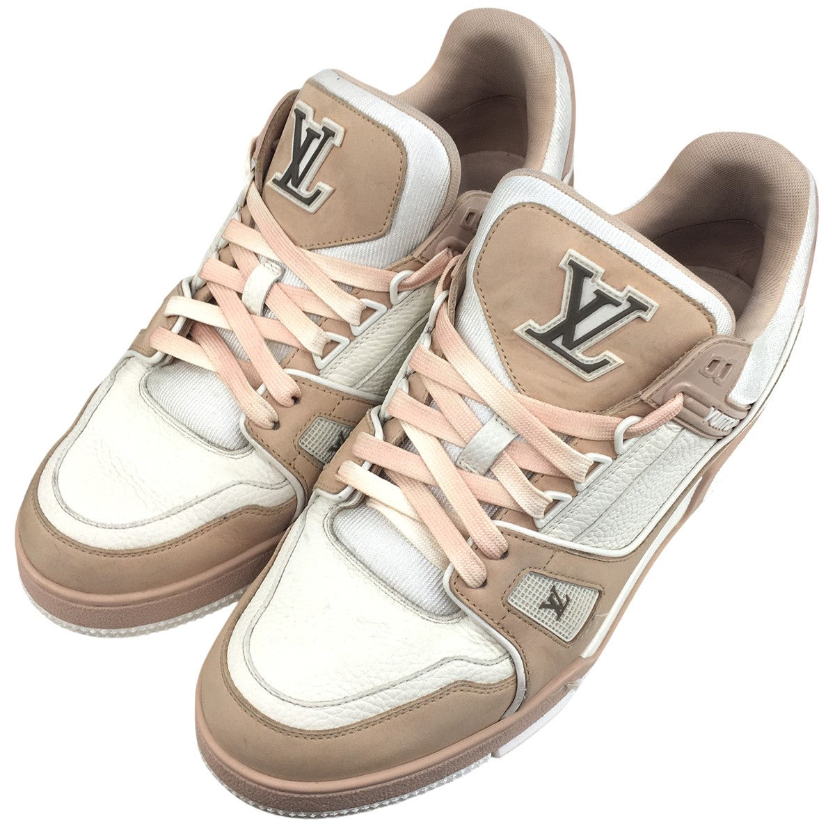 24SS LV Trainer Sneakerロゴ LV トレイナー トレーナー ライン レザー スニーカー シューズ 靴
