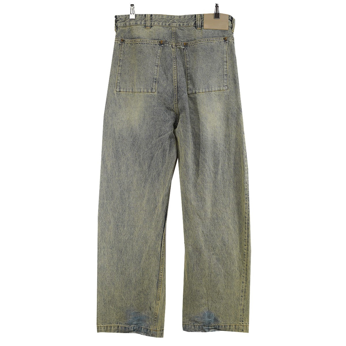 25SS Gem Jeans Surface Wave ヴィンテージ Vintage ウォッシュ 加工 7ポケットウェルトポケット 牛革パッチ ダーツ バレルレッグ ジーンズ ワイド デニム パンツ
