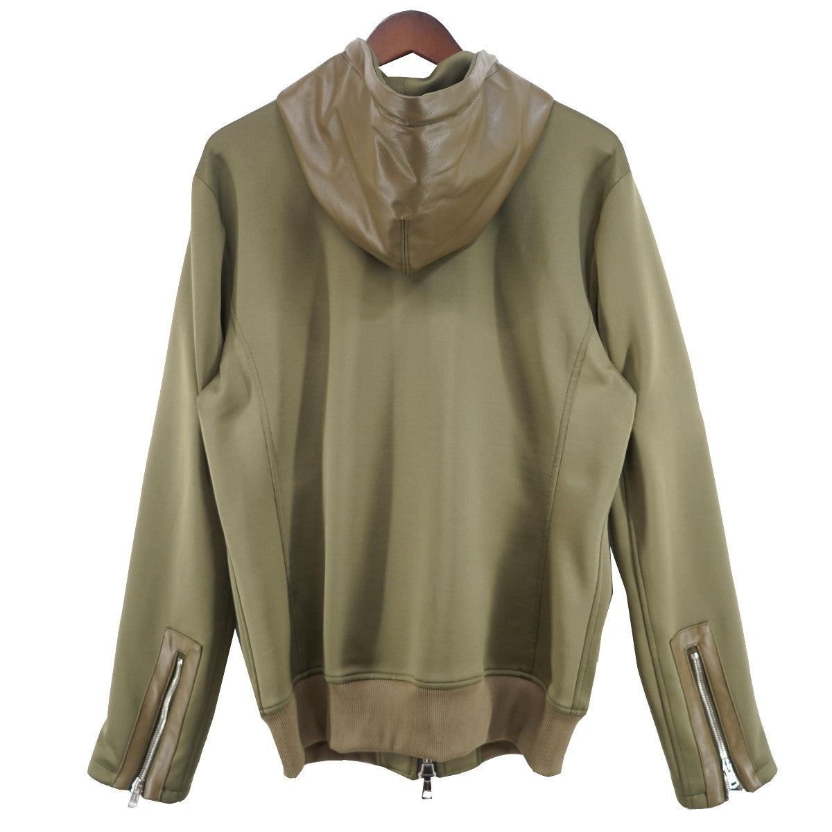 23AW RIDERS PARKA SCUBA DOUBLE JERSEYスキューバダブルジャージ素材 切替 ラッカーニ サイド ミリタリージップ ライダース パーカー