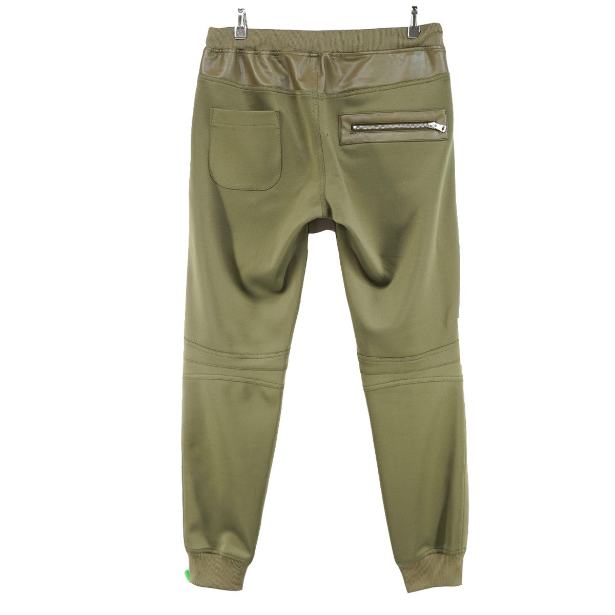 20AW BIKER RIB PANTS ／ SCUBA DOUBLE JERSEY スキューバダブルジャージ素材 蛇腹状 切替 パッチ ジップ ポケット バイカー ジョガー イージー パンツ