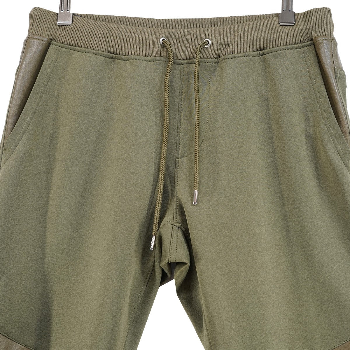 20AW BIKER RIB PANTS ／ SCUBA DOUBLE JERSEY スキューバダブルジャージ素材 蛇腹状 切替 パッチ ジップ ポケット バイカー ジョガー イージー パンツ