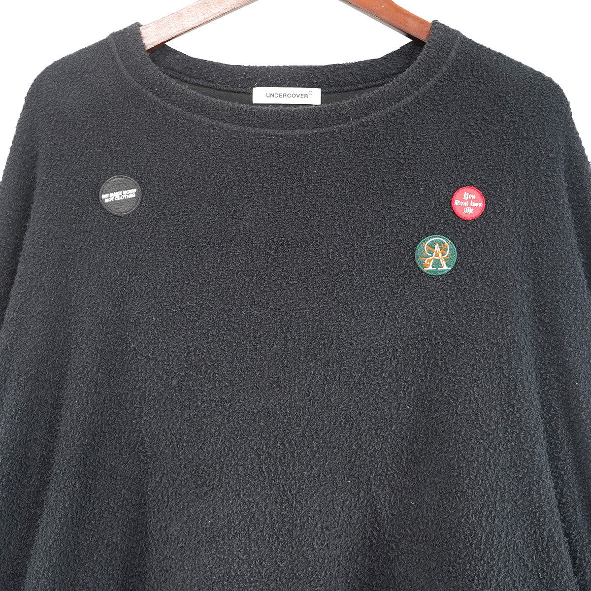 25AW バッチ刺繍パイルL／S TEE グラフィックバッジ 缶 ワッペンスリットポケット オーバーサイズ ドロップショルダー ロンT ロングスリーブ 長袖Tシャツ