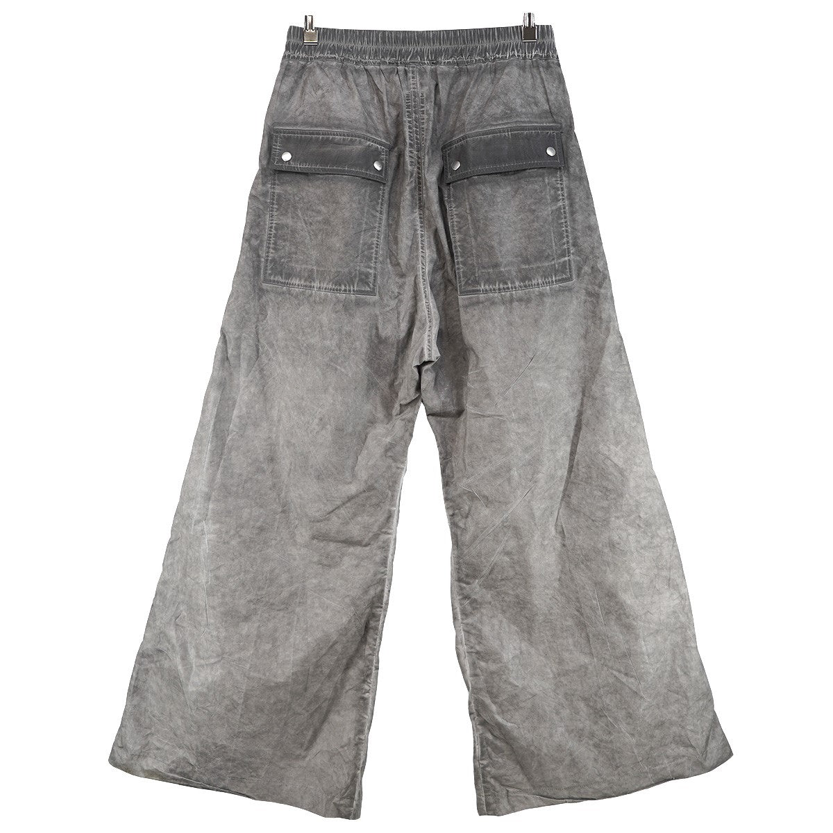 25SS GETH BELAS Vintage ヴィンテージ フォイル ダメージ 加工 センタージップドローストリング ハトメ リベット フラップ ポケット ワイド  バギーフレア イージー パンツ