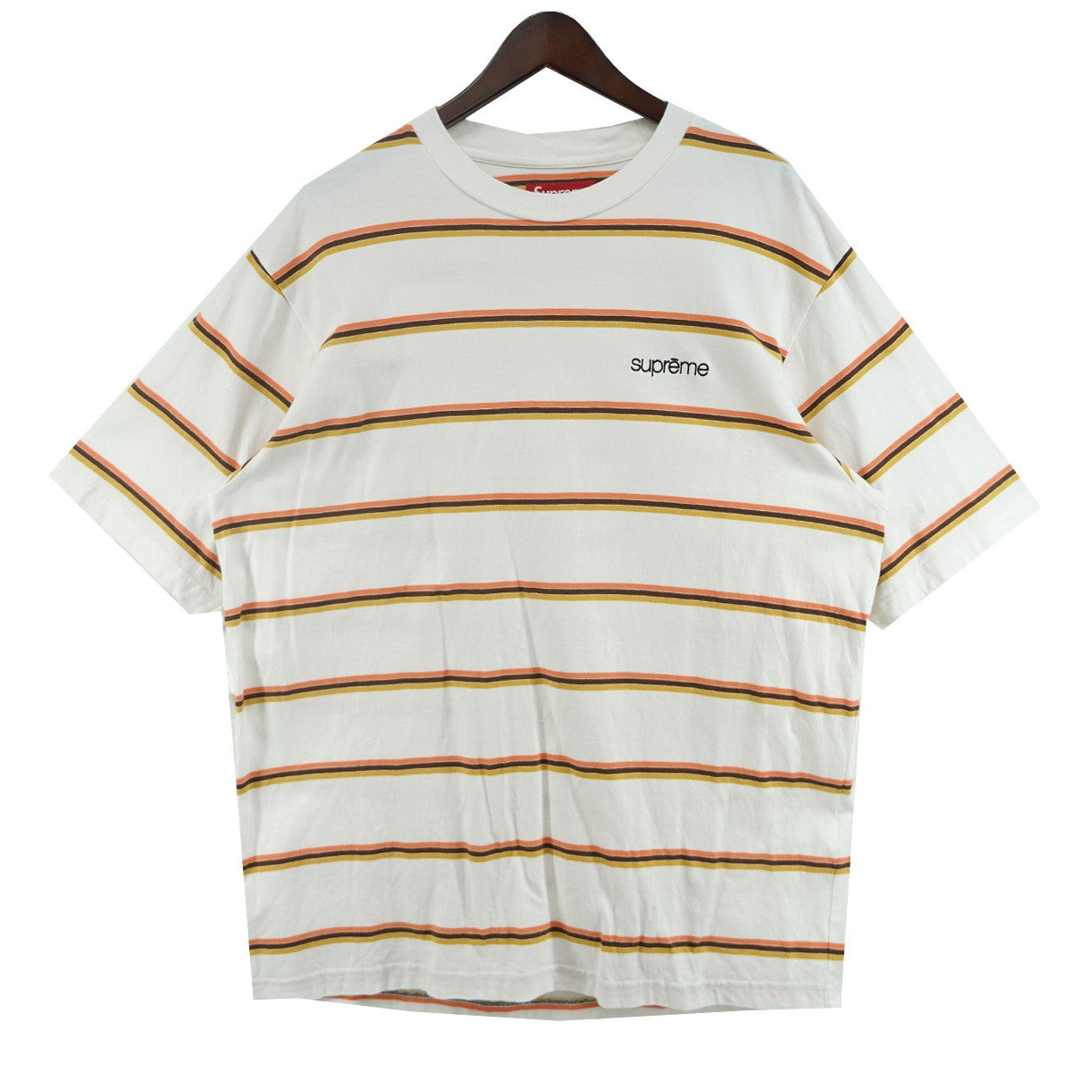 24AW Stripe S／S Topマルチボーダー クラシック ロゴ 刺繍  Tシャツ
