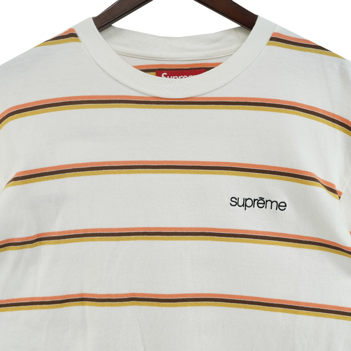 24AW Stripe S／S Topマルチボーダー クラシック ロゴ 刺繍  Tシャツ