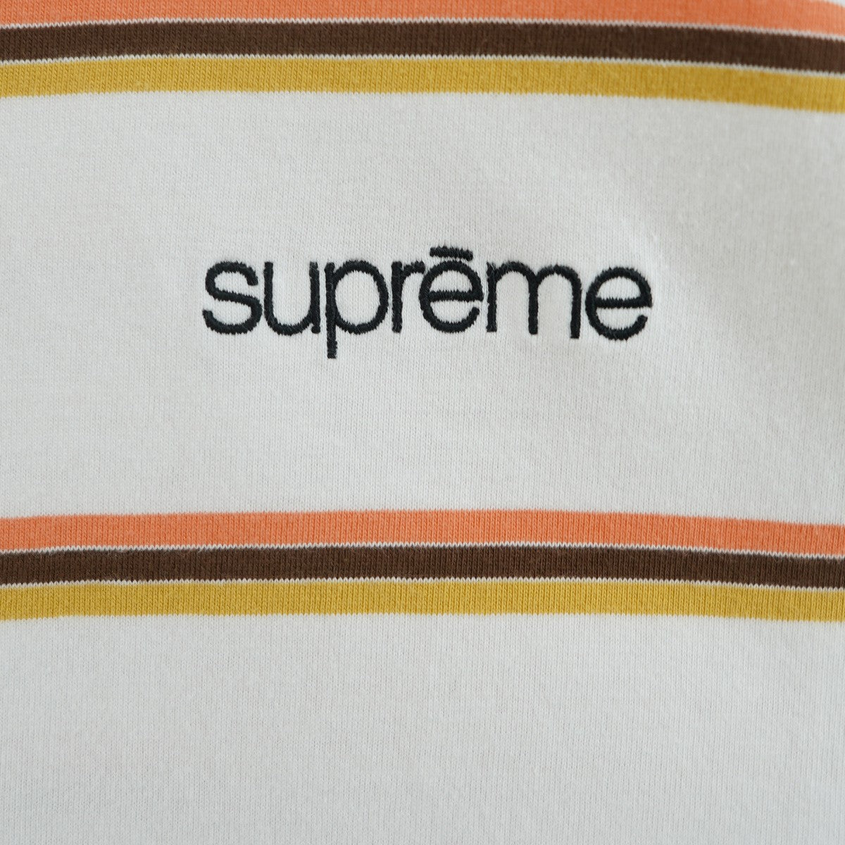 24AW Stripe S／S Topマルチボーダー クラシック ロゴ 刺繍  Tシャツ