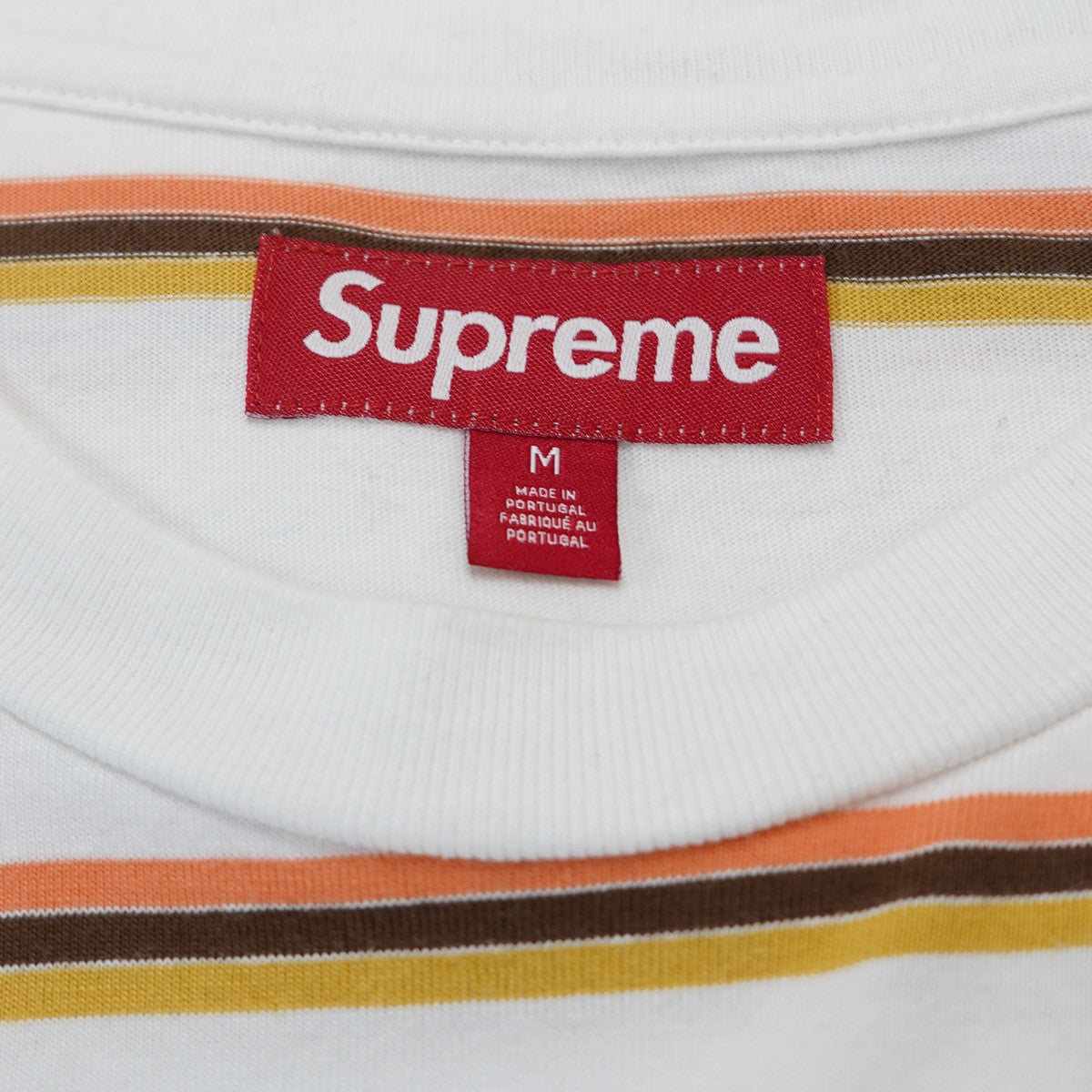 24AW Stripe S／S Topマルチボーダー クラシック ロゴ 刺繍  Tシャツ