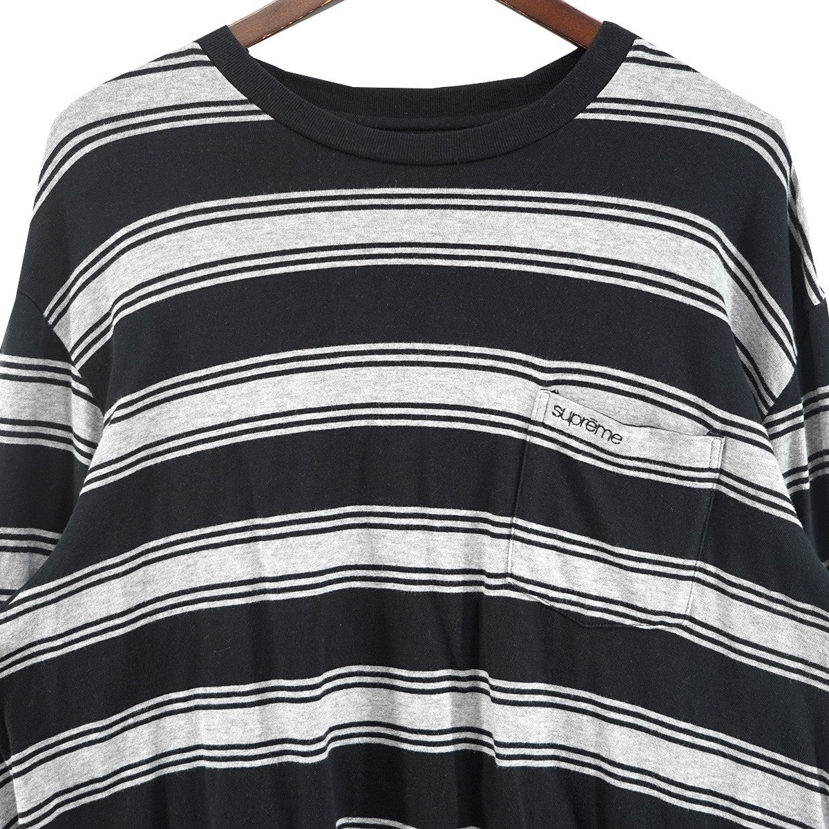 25AW Stripe Pocket L／S Top マルチボーダー ポケット クラシック ロゴ 刺繍ロングスリーブ 長袖 ロンT Tシャツ