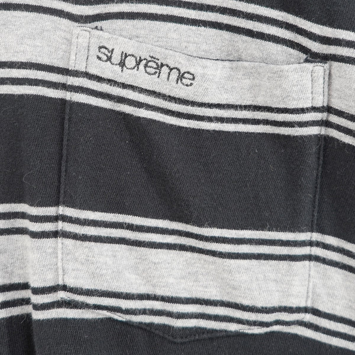 25AW Stripe Pocket L／S Top マルチボーダー ポケット クラシック ロゴ 刺繍ロングスリーブ 長袖 ロンT Tシャツ