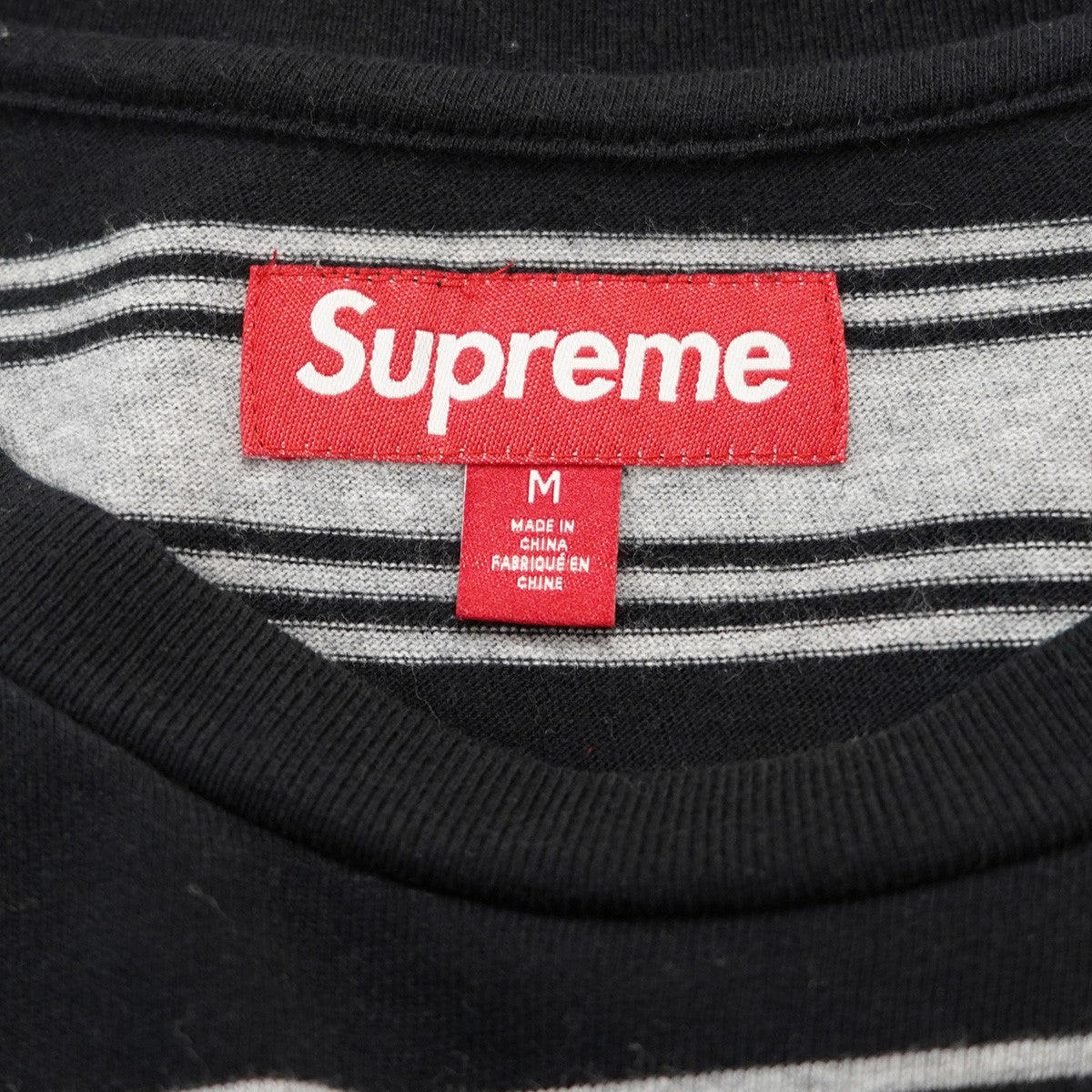 25AW Stripe Pocket L／S Top マルチボーダー ポケット クラシック ロゴ 刺繍ロングスリーブ 長袖 ロンT Tシャツ