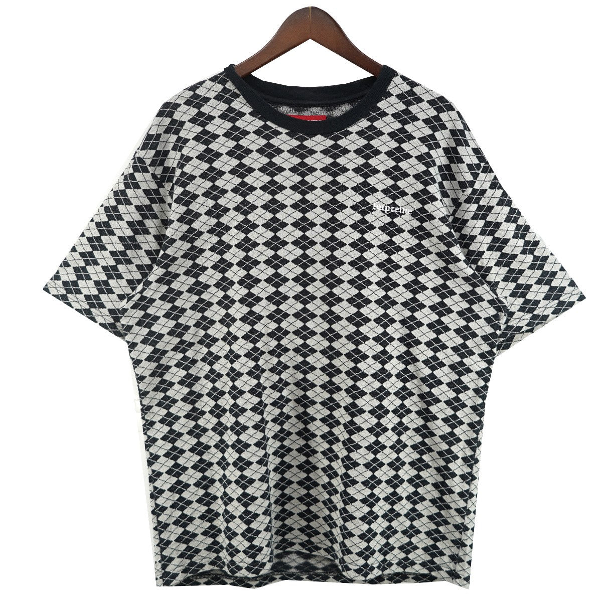 25SS Diamond Jacquard S／S Topダイヤモンド ジャカード織り  オールドイングリッシュ ロゴ 刺繍 半袖 Tシャツ