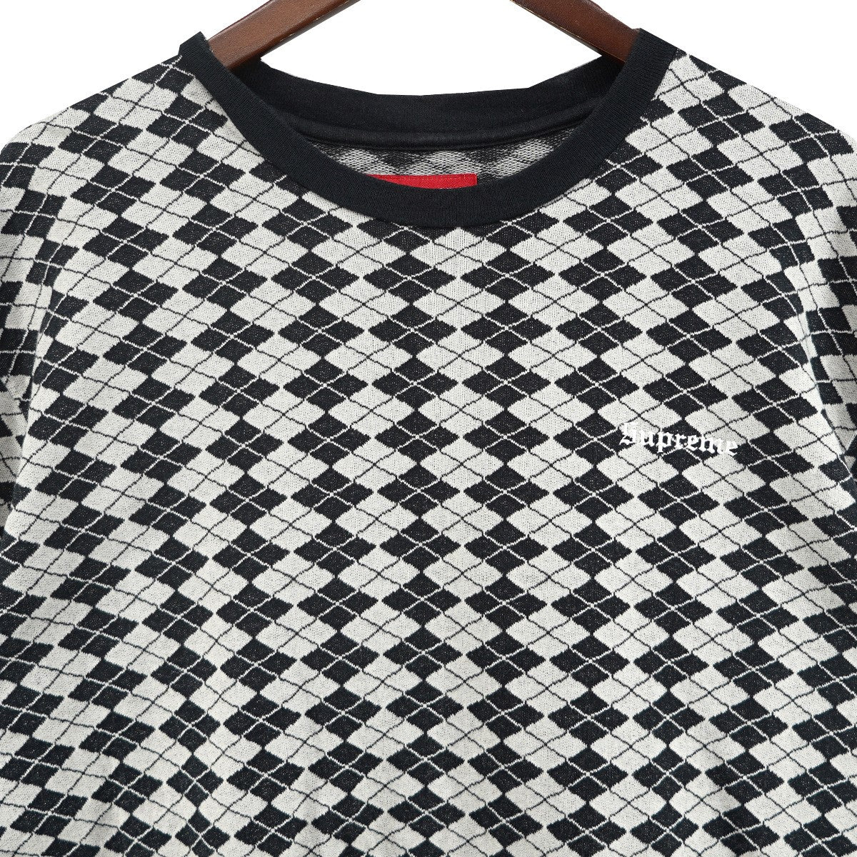 25SS Diamond Jacquard S／S Topダイヤモンド ジャカード織り  オールドイングリッシュ ロゴ 刺繍 半袖 Tシャツ