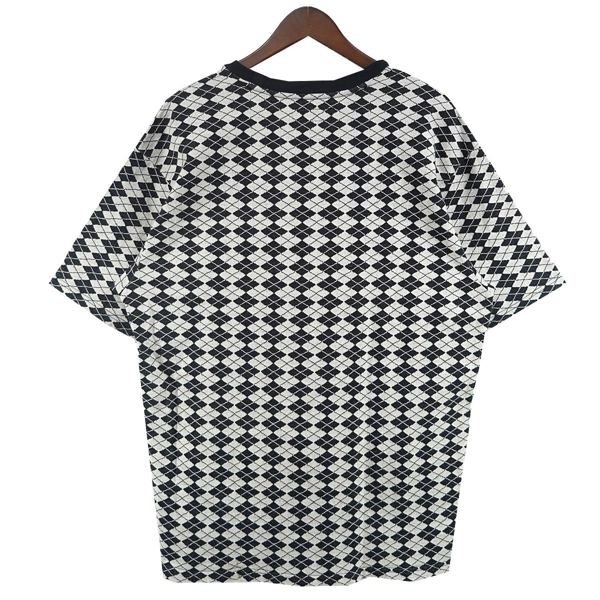 25SS Diamond Jacquard S／S Topダイヤモンド ジャカード織り  オールドイングリッシュ ロゴ 刺繍 半袖 Tシャツ
