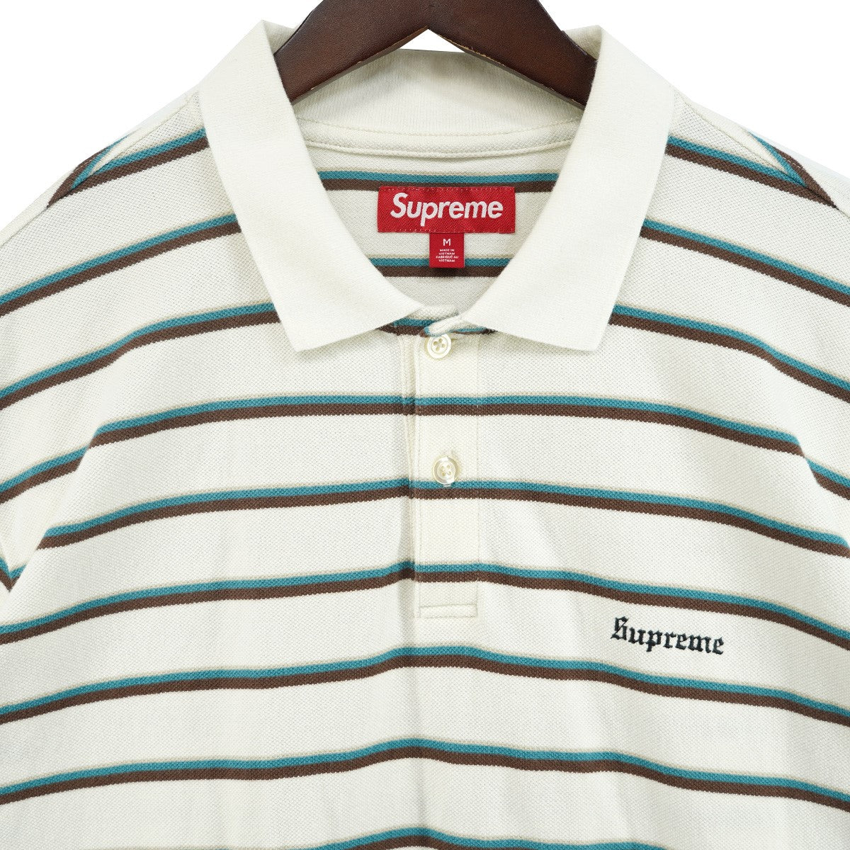 26SS Washed Stripe Polo ウォッシュド加工マルチストライプ オールドイングリッシュ ロゴ 刺繍 半袖 ポロシャツ