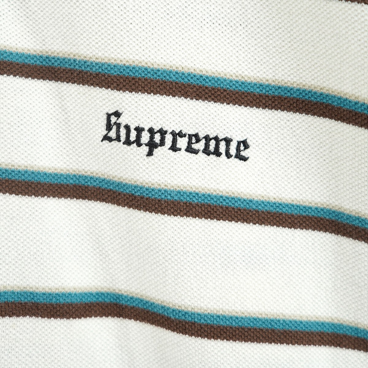 26SS Washed Stripe Polo ウォッシュド加工マルチストライプ オールドイングリッシュ ロゴ 刺繍 半袖 ポロシャツ