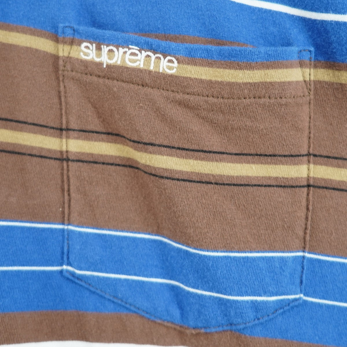 23SS Multi Stripe Poloマルチボーダー 2ボタン ポケット クラシック ロゴ 半袖 ポロシャツ