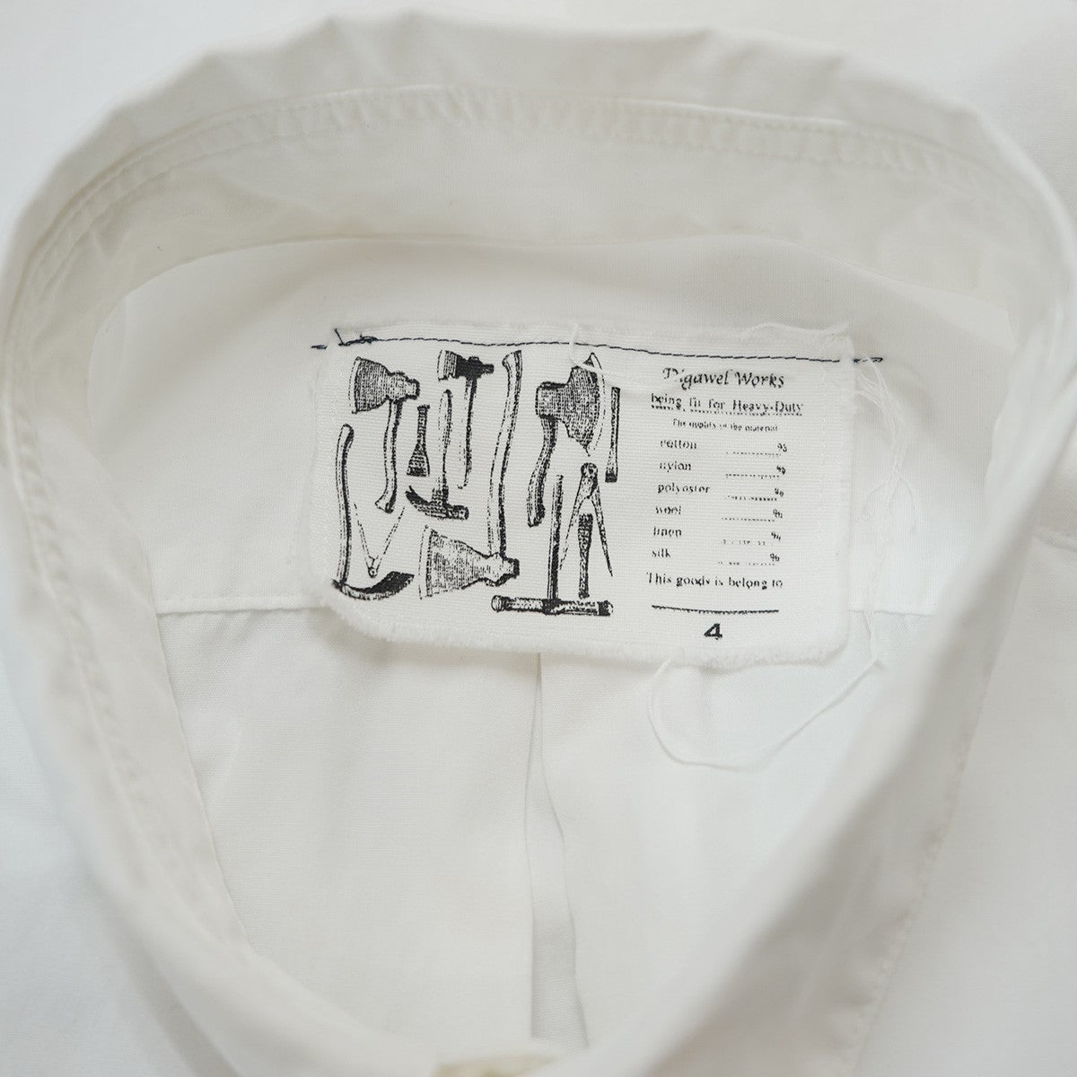 STANDARD SHIRT1 コットンブロード生地 Digawel Works工具タグ 両玉縁 スリットポケット 半袖 レギュラー カラー 開襟 シャツ