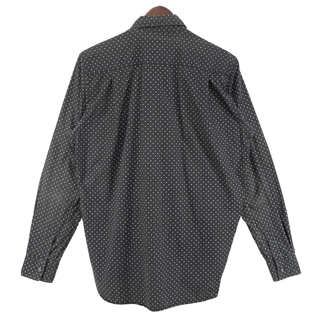 08AW  Cutout Dot Pink Heart Shirtアシンメトリー ハート ワッペン パッチワーク ポルカドット 長袖 シャツ