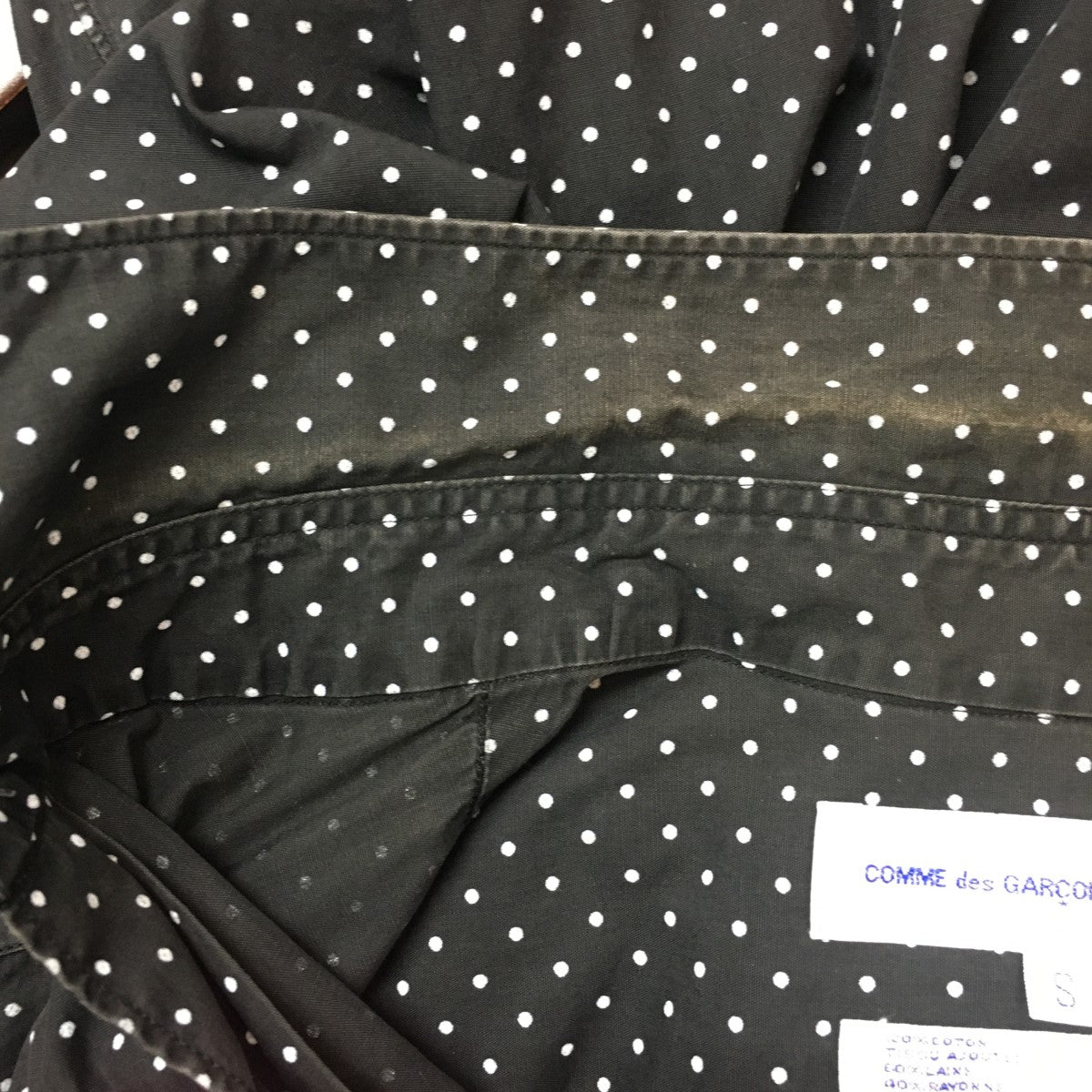 08AW  Cutout Dot Pink Heart Shirtアシンメトリー ハート ワッペン パッチワーク ポルカドット 長袖 シャツ