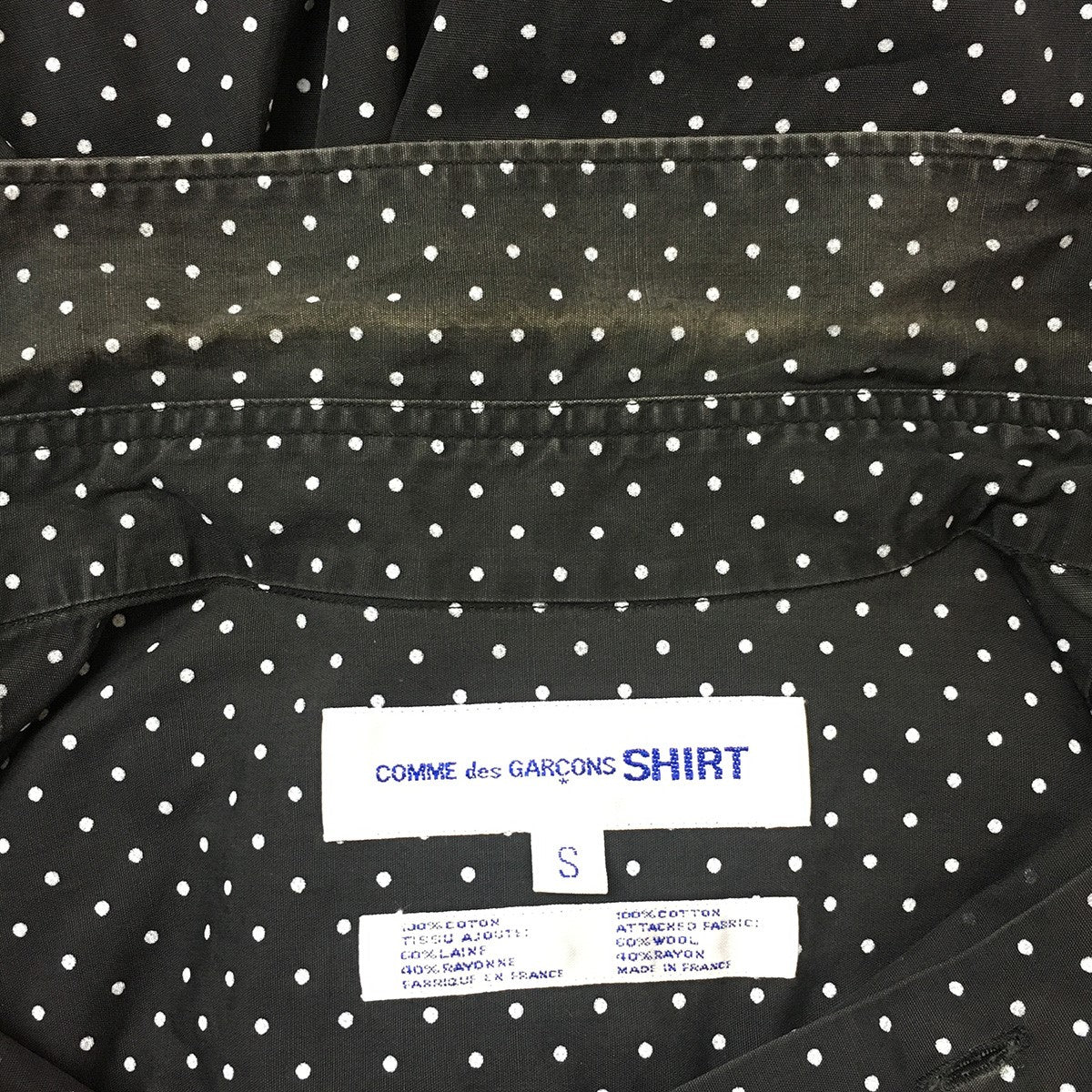 08AW  Cutout Dot Pink Heart Shirtアシンメトリー ハート ワッペン パッチワーク ポルカドット 長袖 シャツ