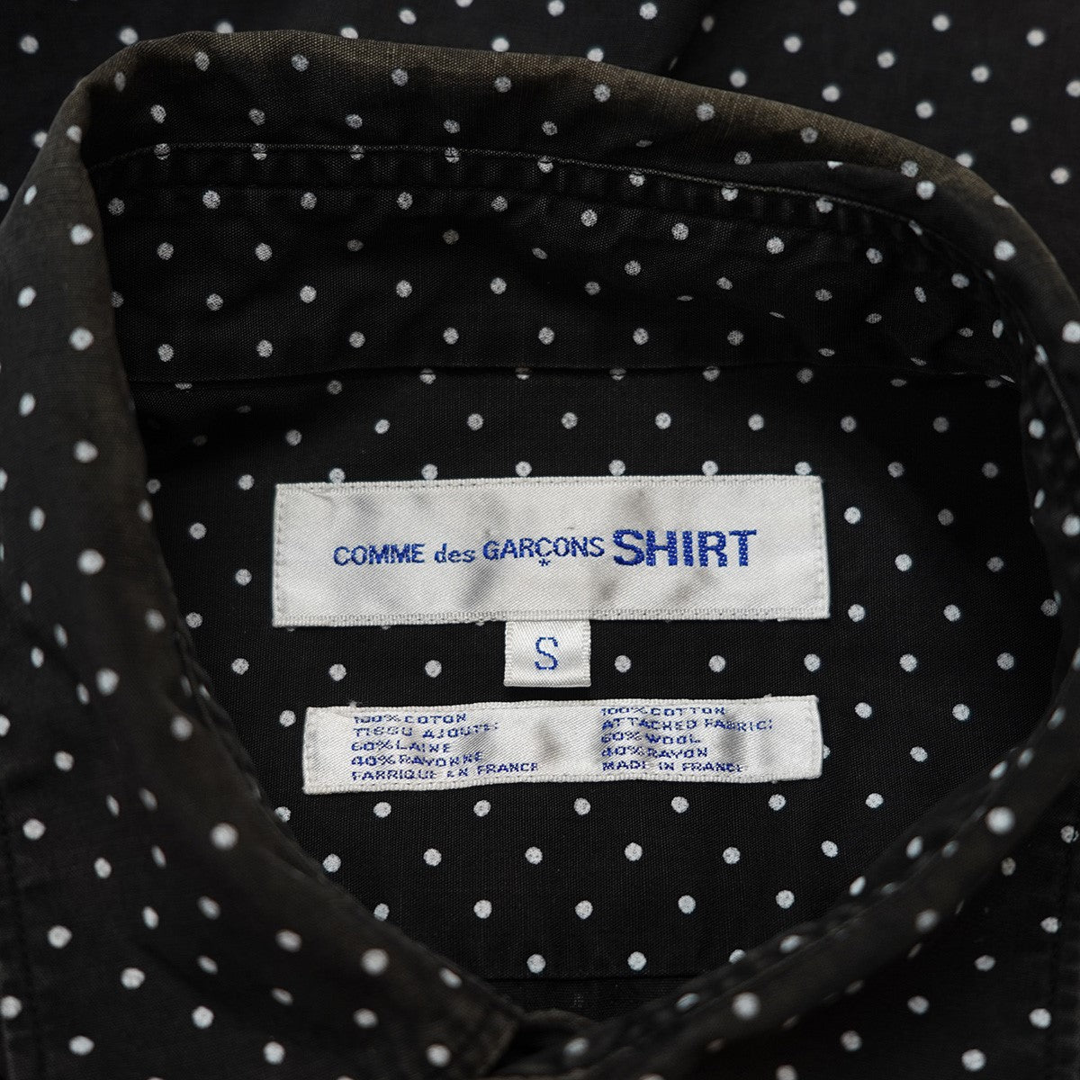 08AW  Cutout Dot Pink Heart Shirtアシンメトリー ハート ワッペン パッチワーク ポルカドット 長袖 シャツ